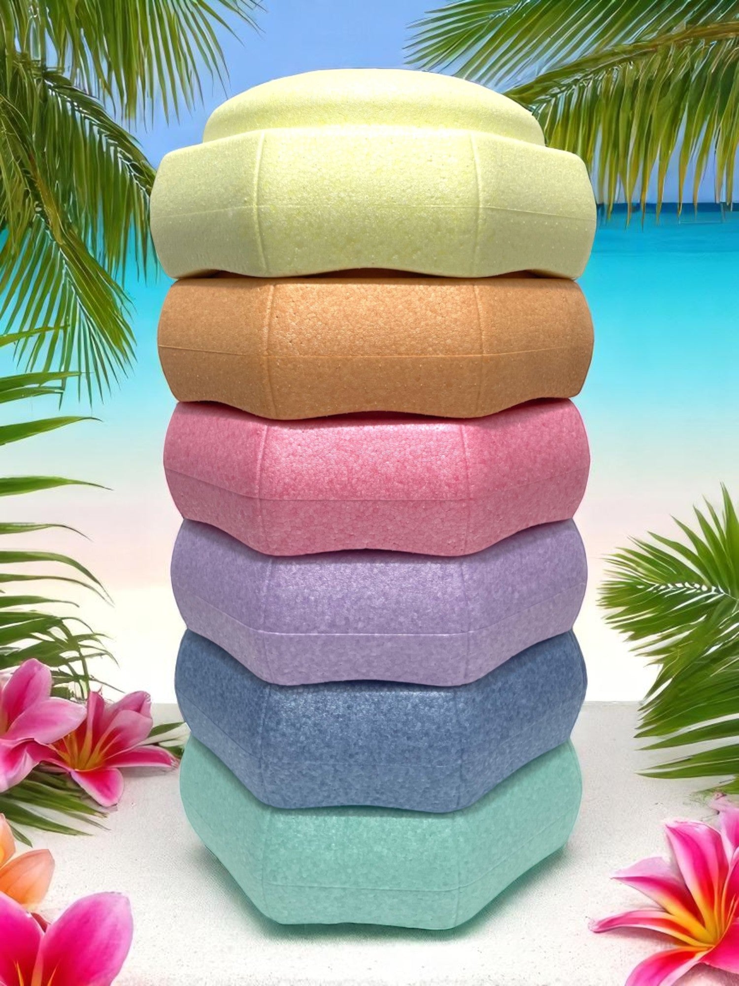 6 Pieces Pastel Rainbow Stepping Stones Set