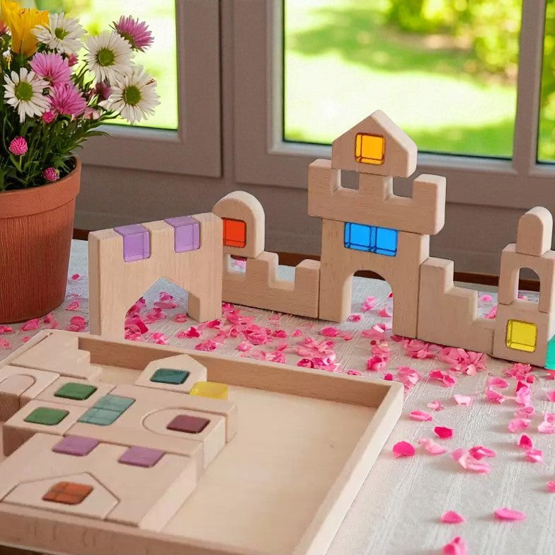 26 Pcs Fairy Tale Town Blocks Set With Storage Tray