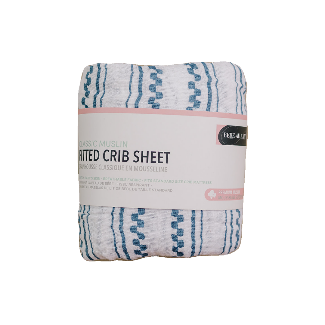 Western Stripe Classic Muslin Crib Sheet