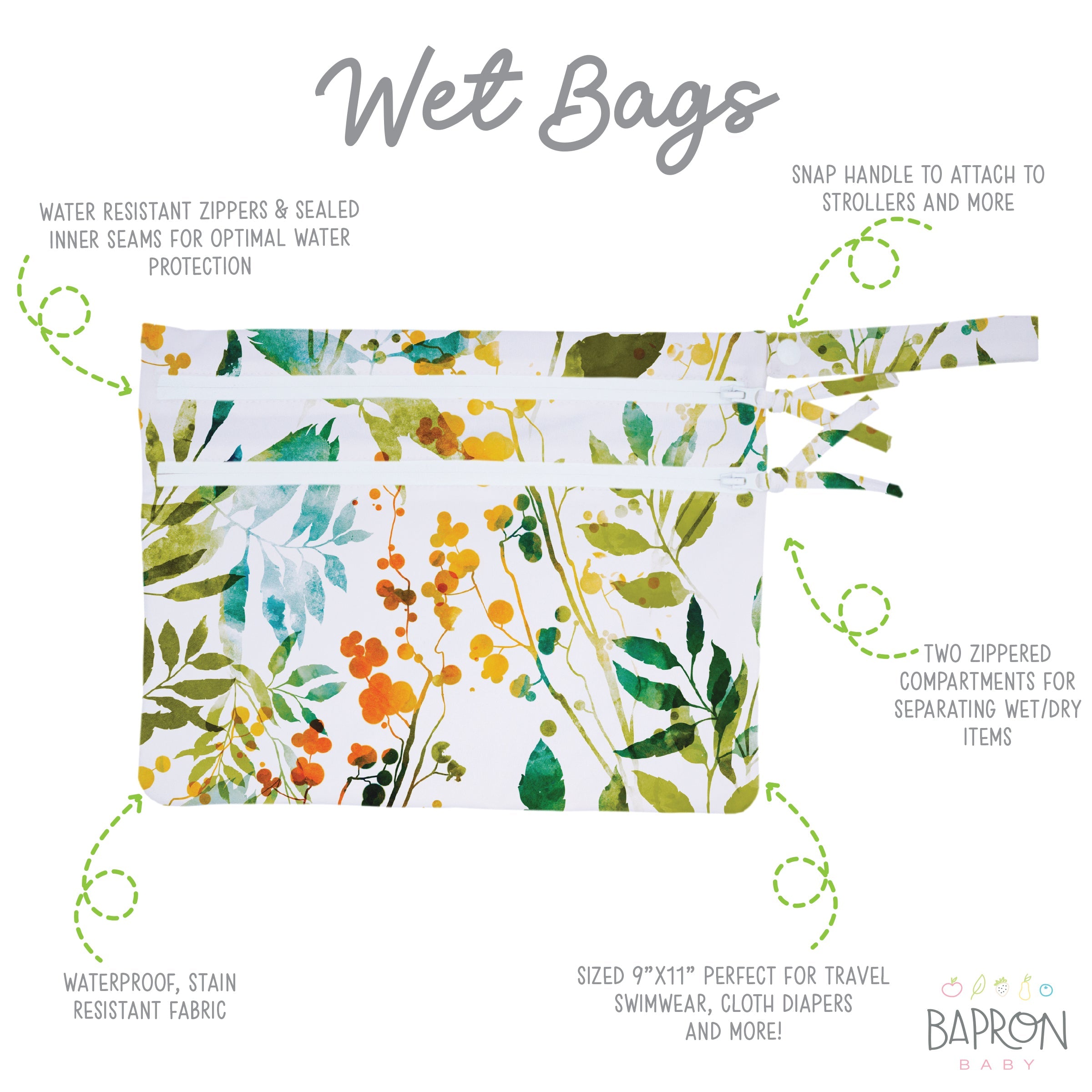 Autumn Leaves - Waterproof Wet Bag (for Mealtime, On-the-go, And More!)