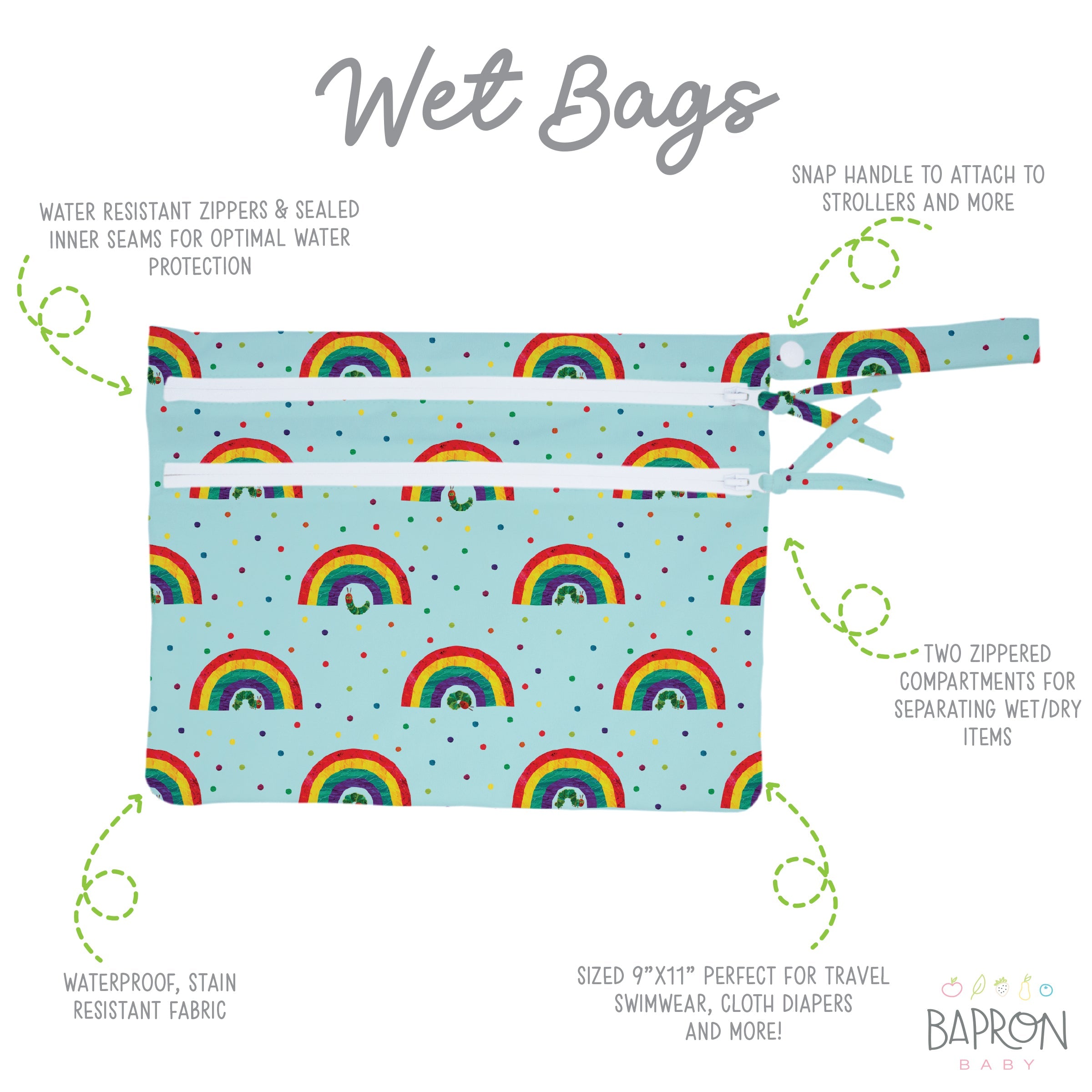 Rainbow Caterpillar - Waterproof Wet Bag (for Mealtime, On-the-go, And More!) - From The World Of Eric Carle Sale