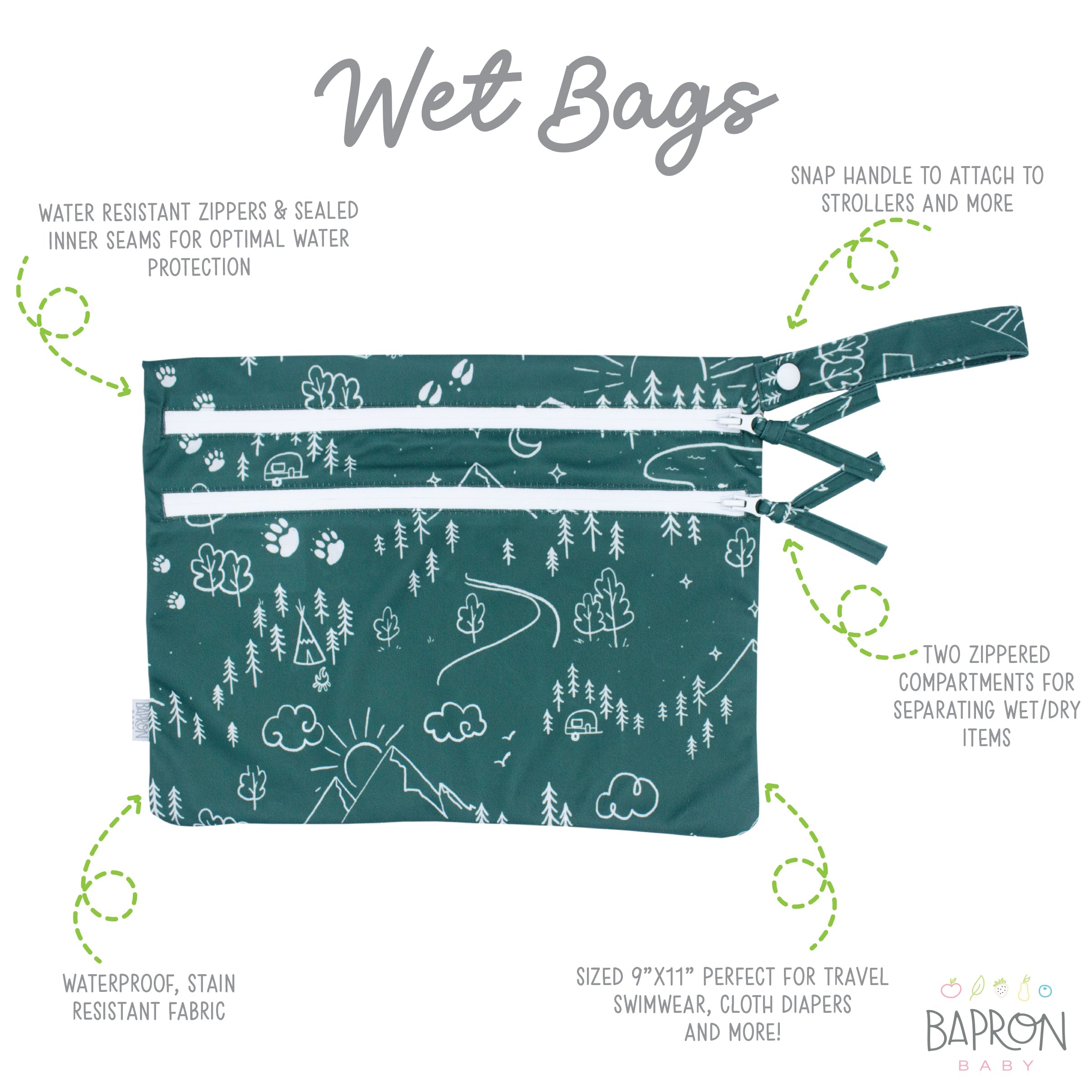 Pine Forest - Waterproof Wet Bag (for Mealtime, On-the-go, And More!)