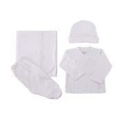 Logo Pima Cotton Set X4, White & Pink