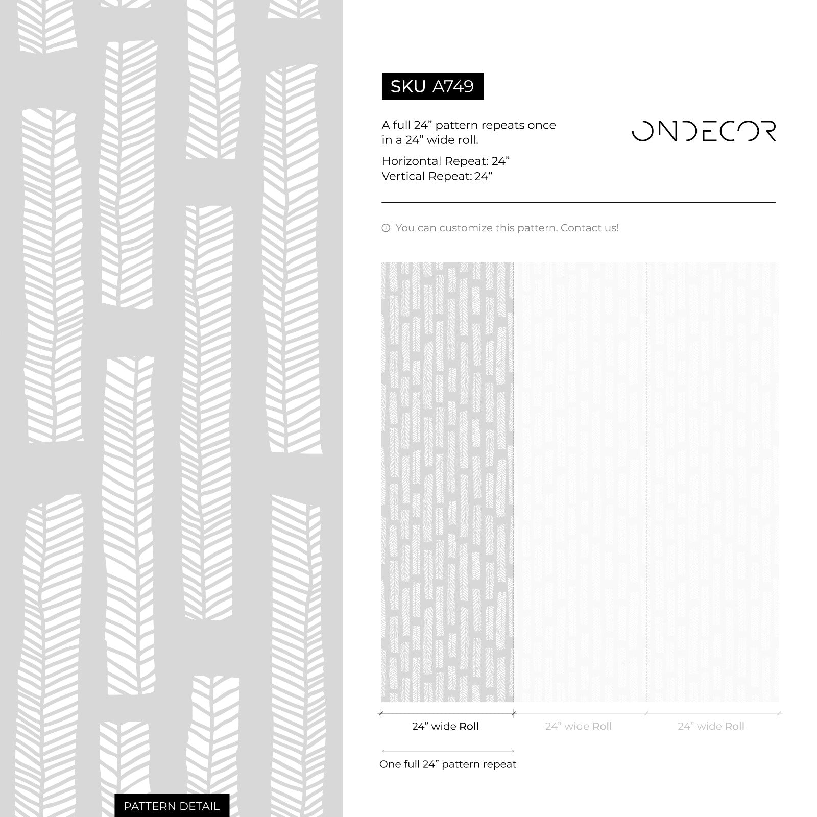 Scandinavian Wallpaper With A Herringbone Column Motif In Gray And White - A749