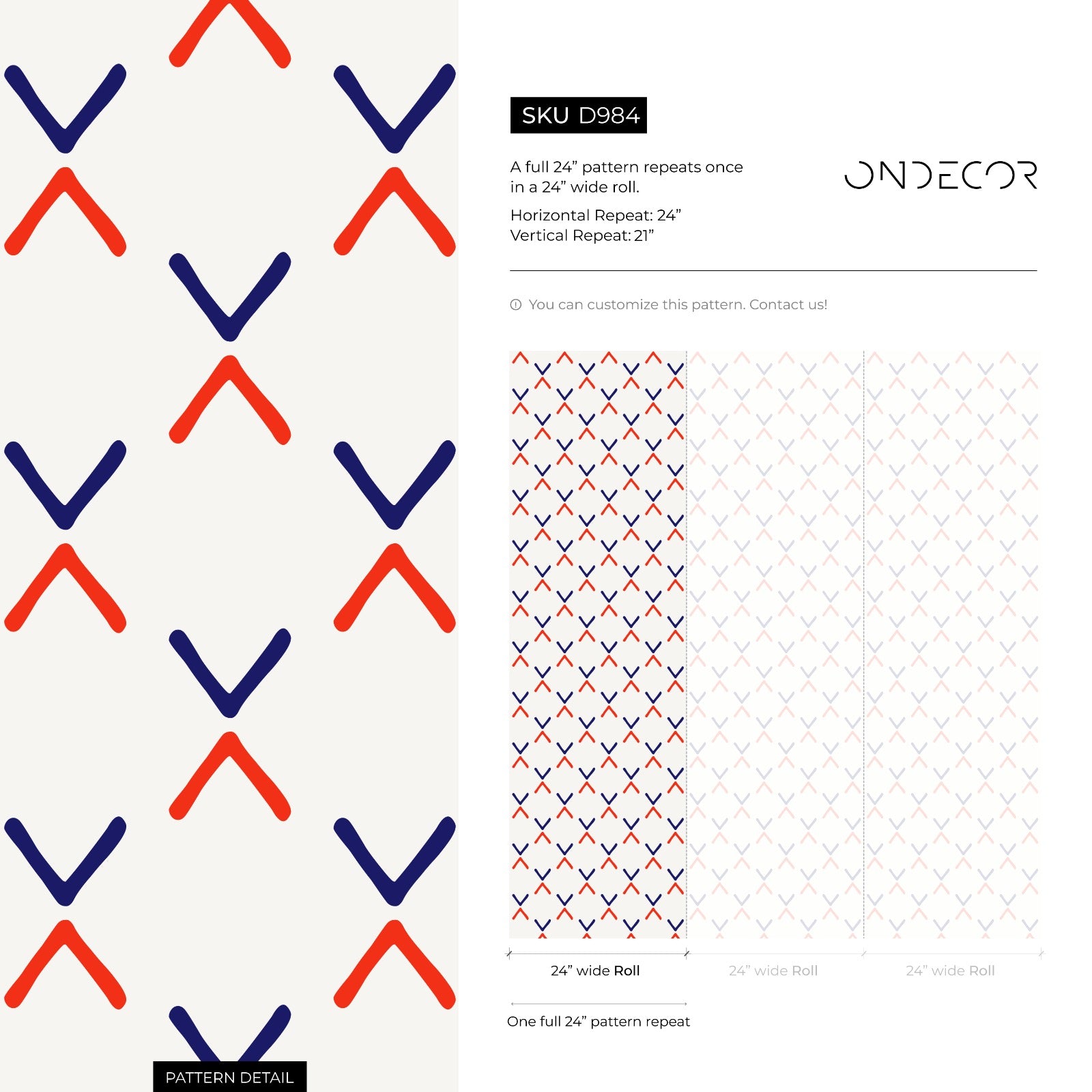 Geometric Wallpaper With A Minimalist Cross Motif In Red And Blue - D984