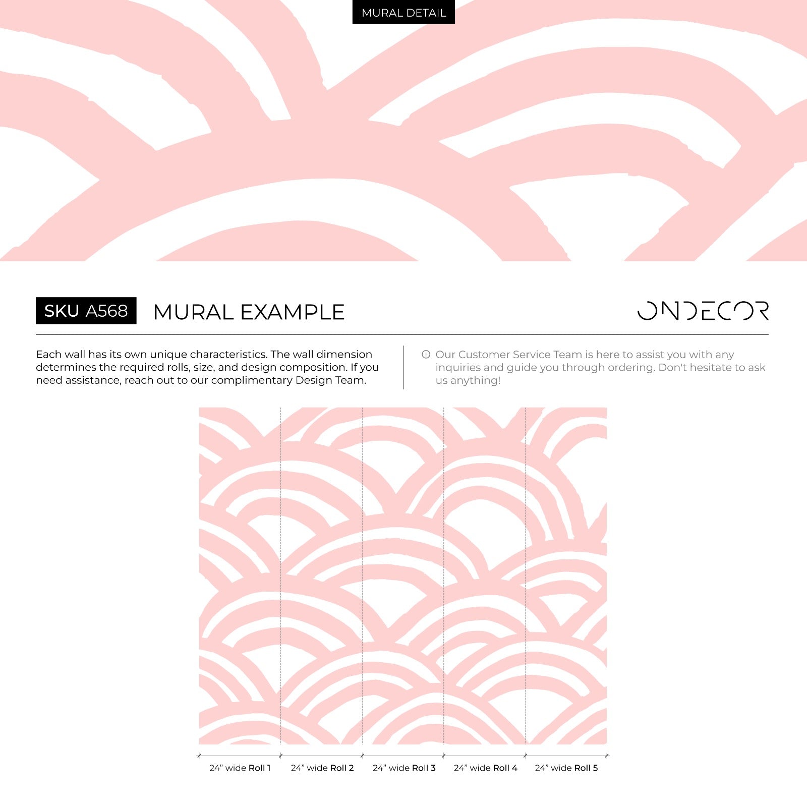 Abstract Wallpaper Featuring Bold Painted Arcs In Pink And White - A568