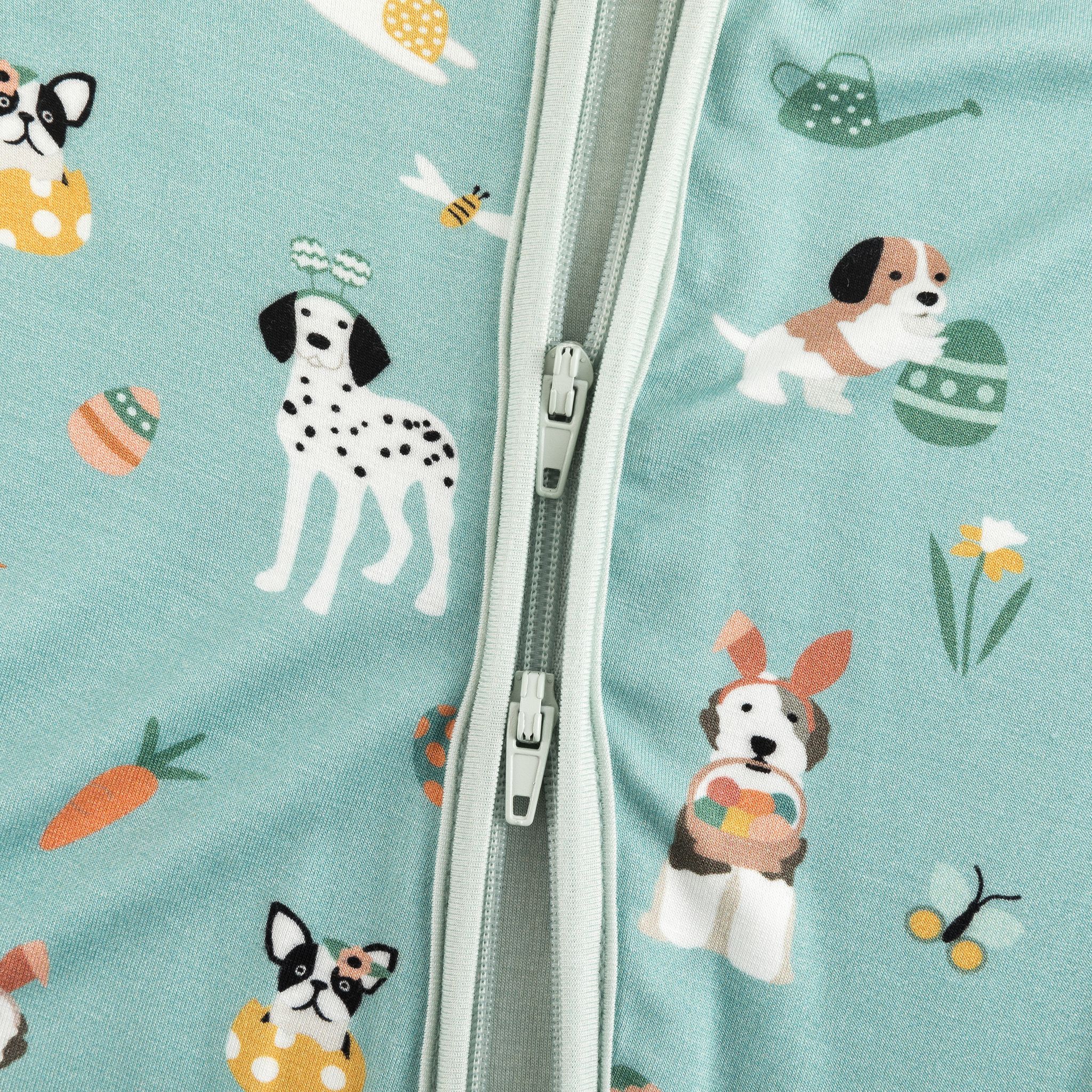 Puppy Egg Hunt (romper) - Aquamarine