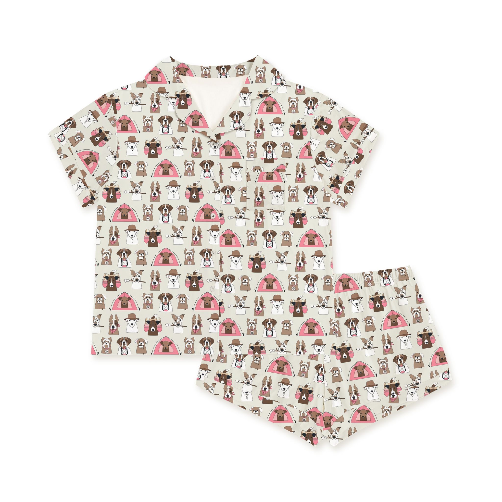Camp Paws (women's Short Sleeve Pj)