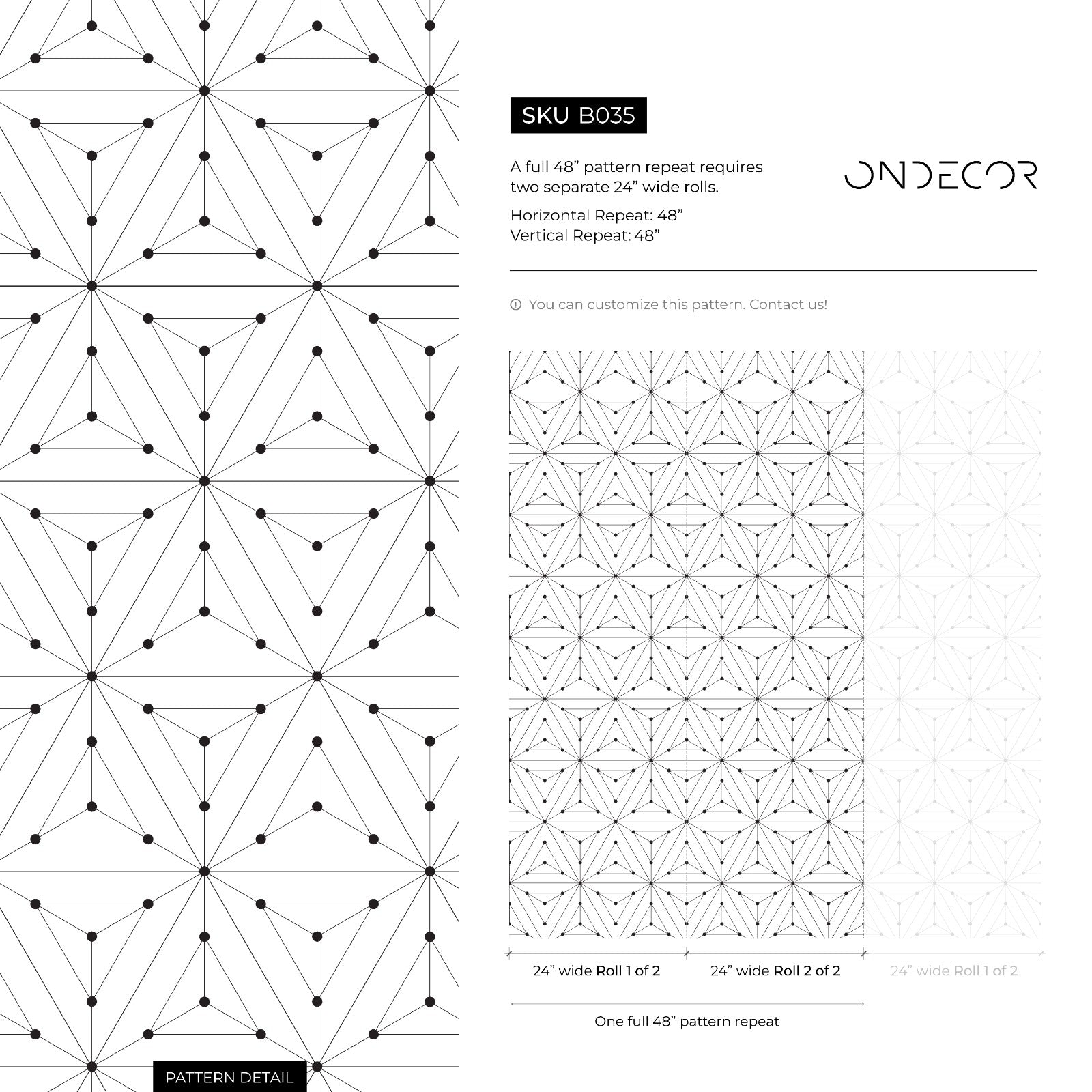 Geometric Wallpaper With A Starburst Line Motif In Black And White - B035