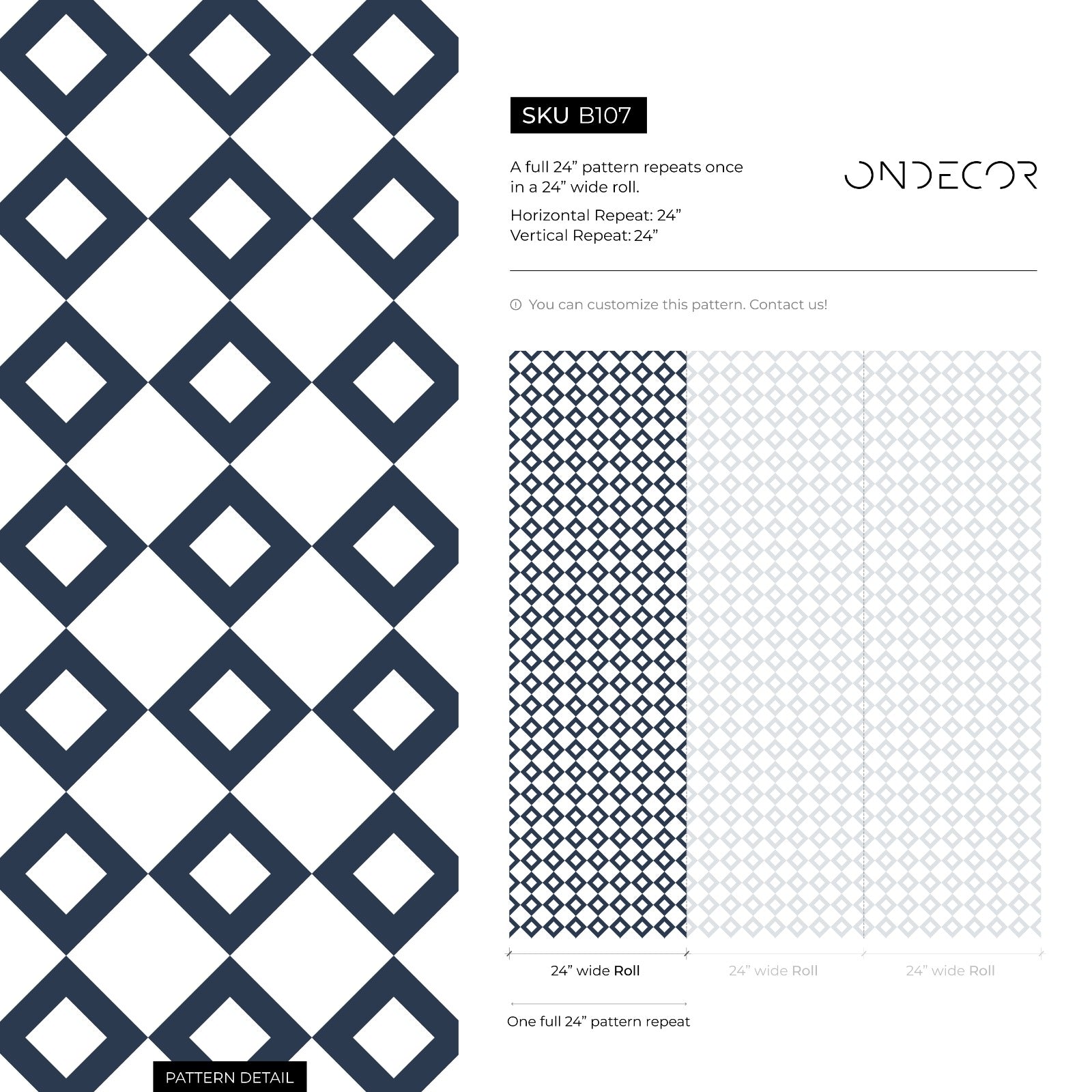 Geometric Wallpaper Featuring A Minimalist Diamond Grid In Blue And White - B107
