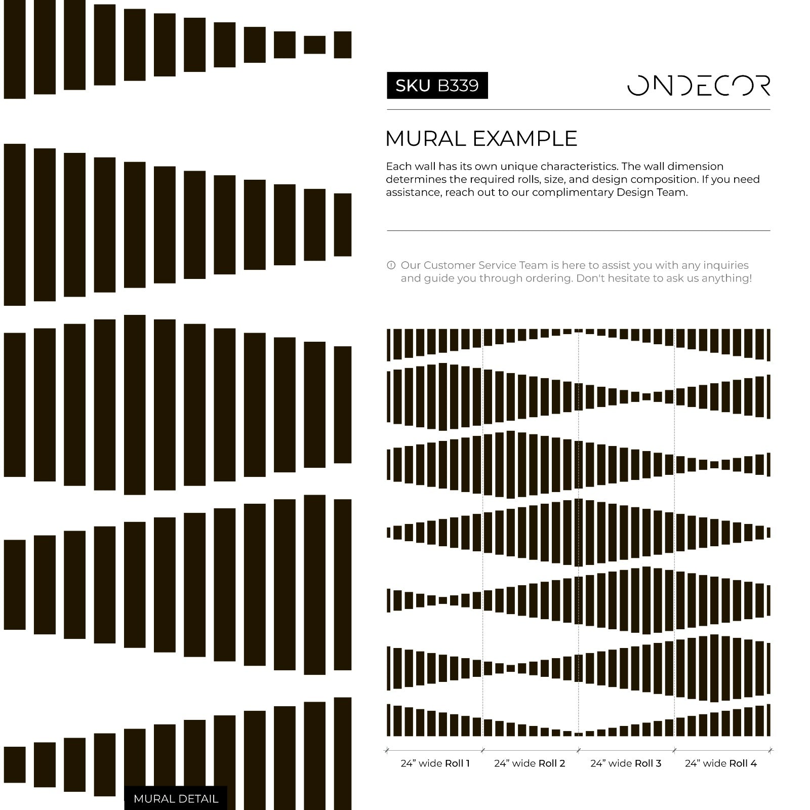 Geometric Wallpaper With Wavy Vertical Lines In Black And White - B339