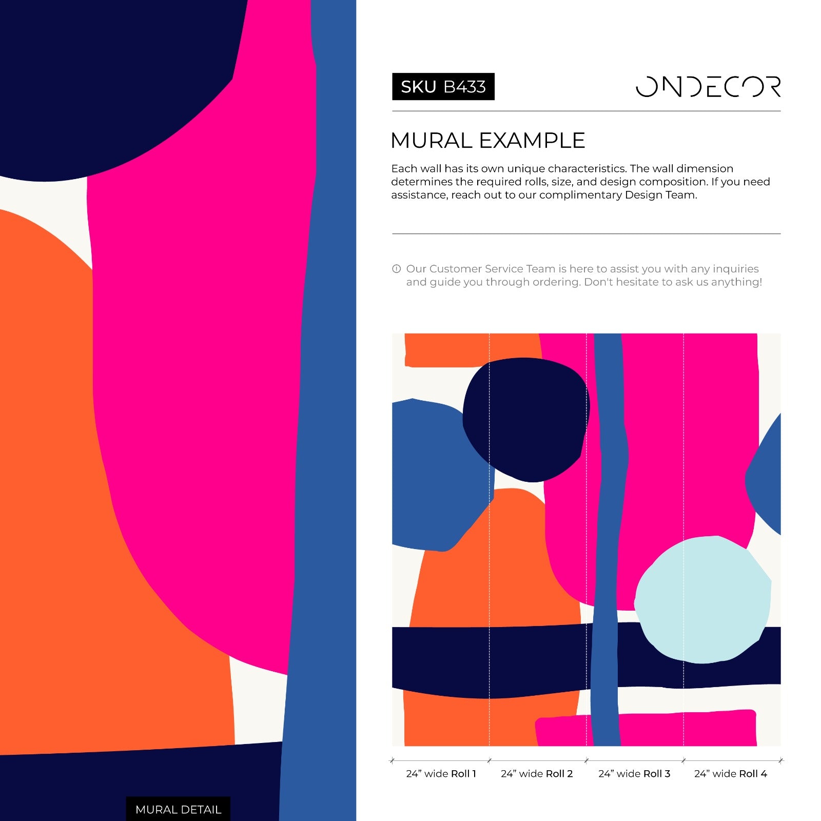 Abstract Wallpaper With Bold Overlapping Shapes In Pink, Blue, And Orange - B433