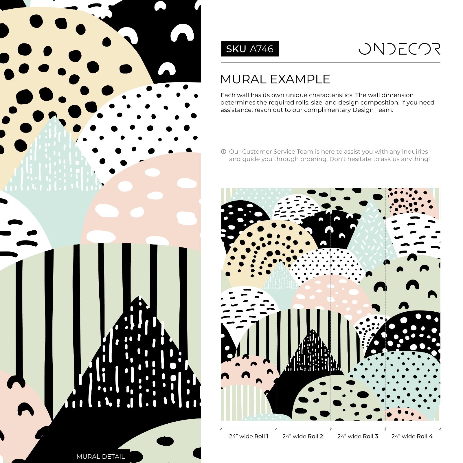 Abstract Wallpaper With Playful Shapes And Patterns In Black, Green, And Pink - A746