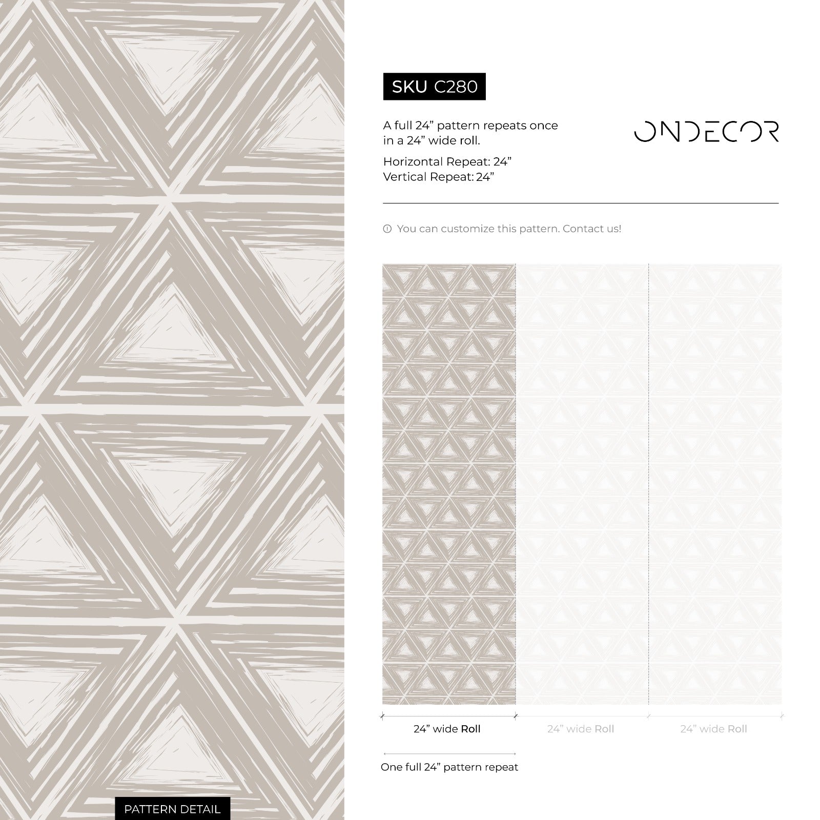 Geometric Wallpaper With A Hand-drawn Triangle Pattern In Beige And Cream - C280
