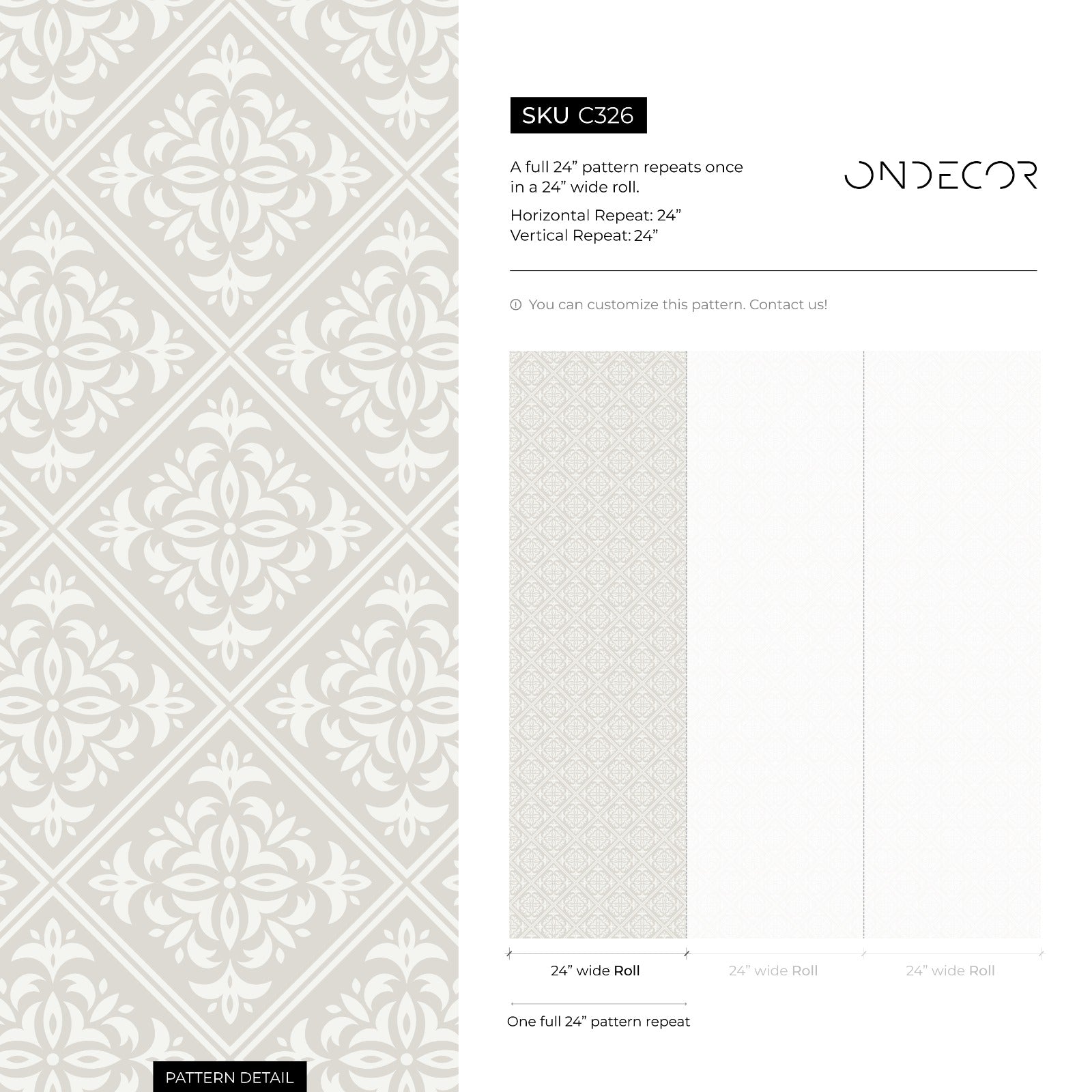 Damask Wallpaper With An Intricate Trellis Motif In Beige And Cream - C326