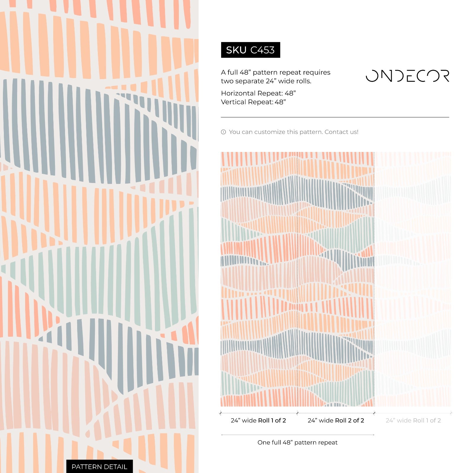 Abstract Wallpaper With Wavy Hand-drawn Lines In Blue And Pink - C453