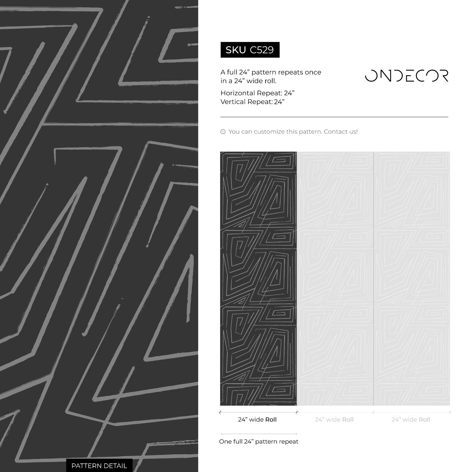 Abstract Wallpaper With A Sketched Labyrinth In Gray And White - C529