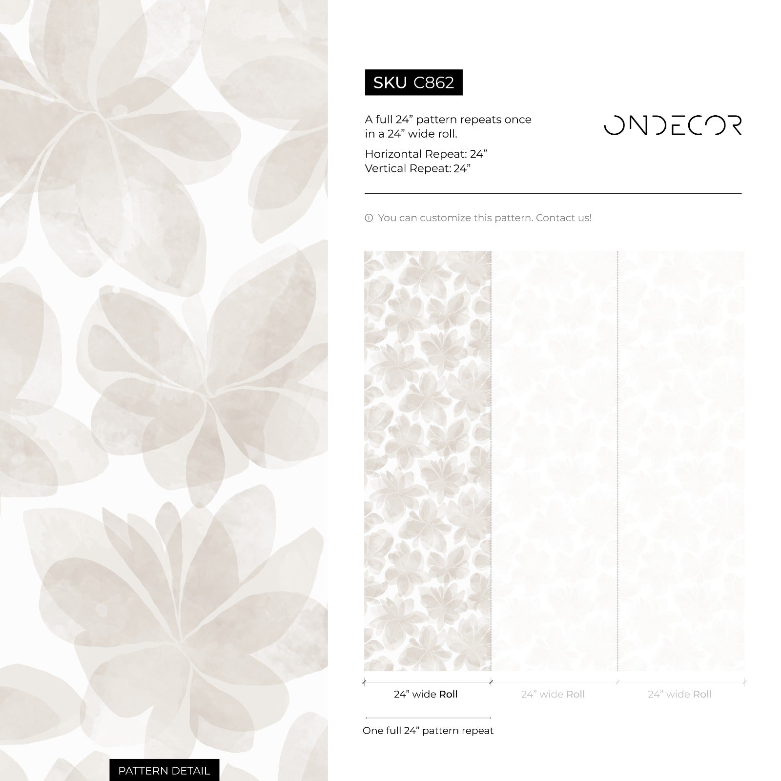 Floral Wallpaper With A Watercolor Flower Motif In Beige And Cream - C862