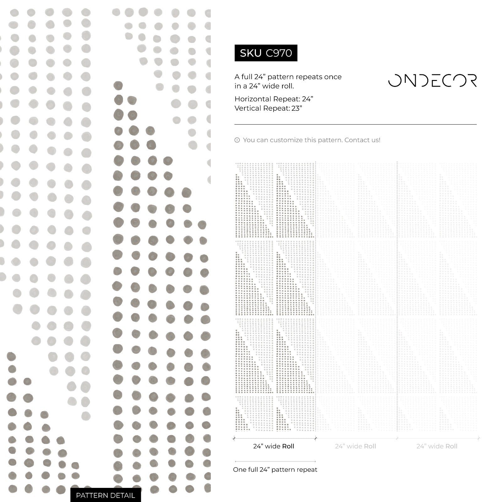 Geometric Wallpaper With Dotted Triangles In Shades Of Gray - C970