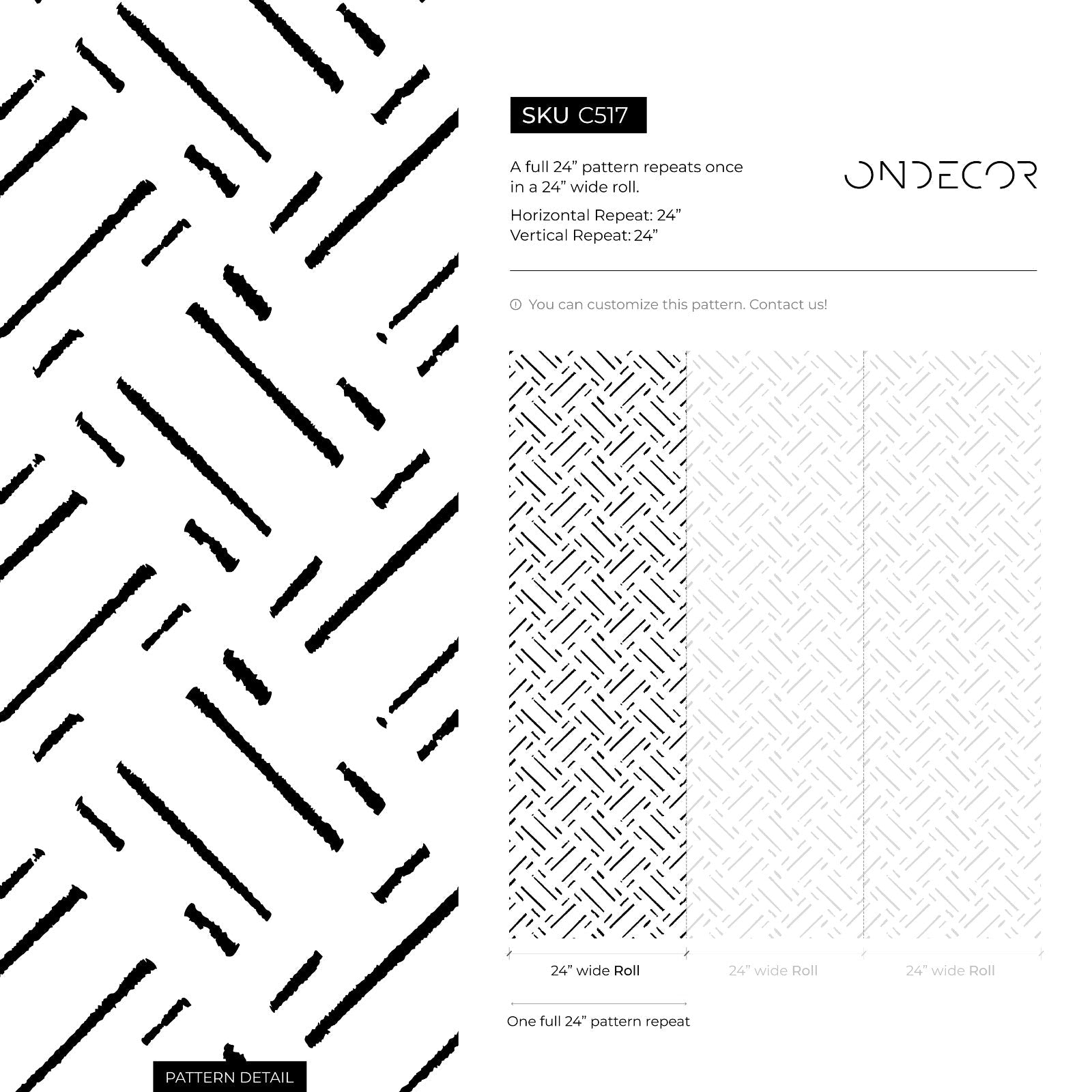 Abstract Wallpaper With Diagonal Brushstrokes In Black And White - C517