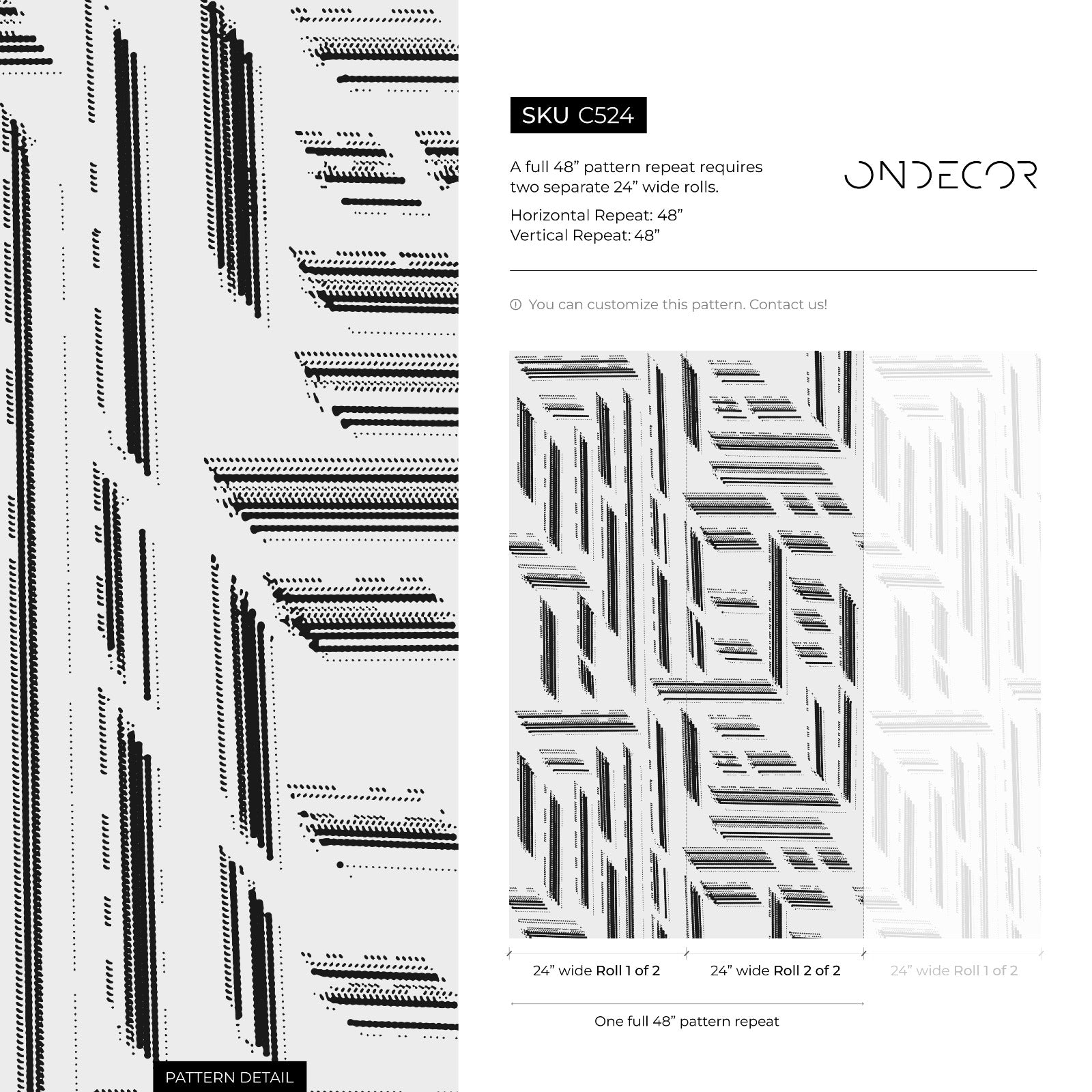 Abstract Wallpaper With Flowing Dotted Lines In Black And White - C527