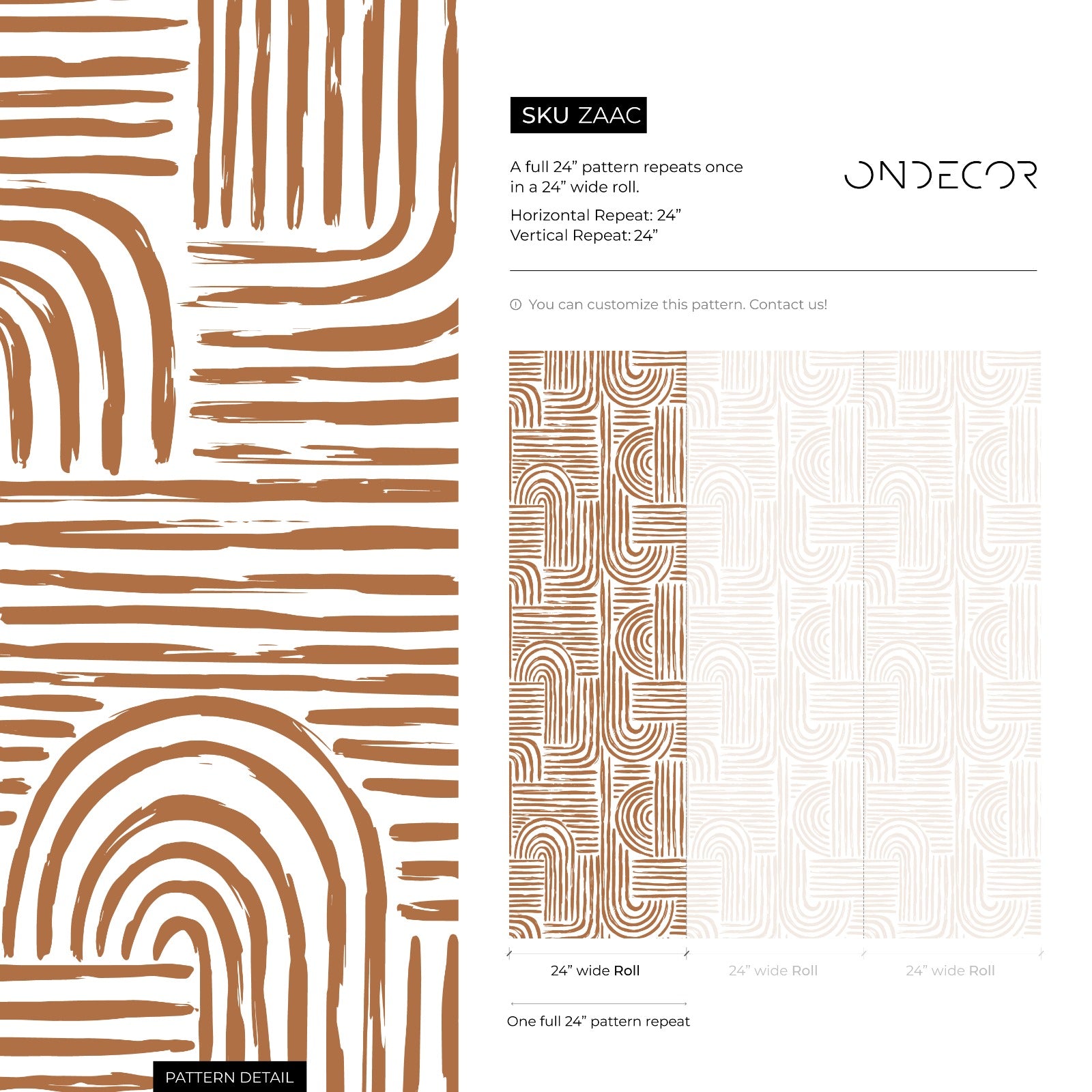 Abstract Wallpaper With Rounded Brush Strokes In Brown - Zaac