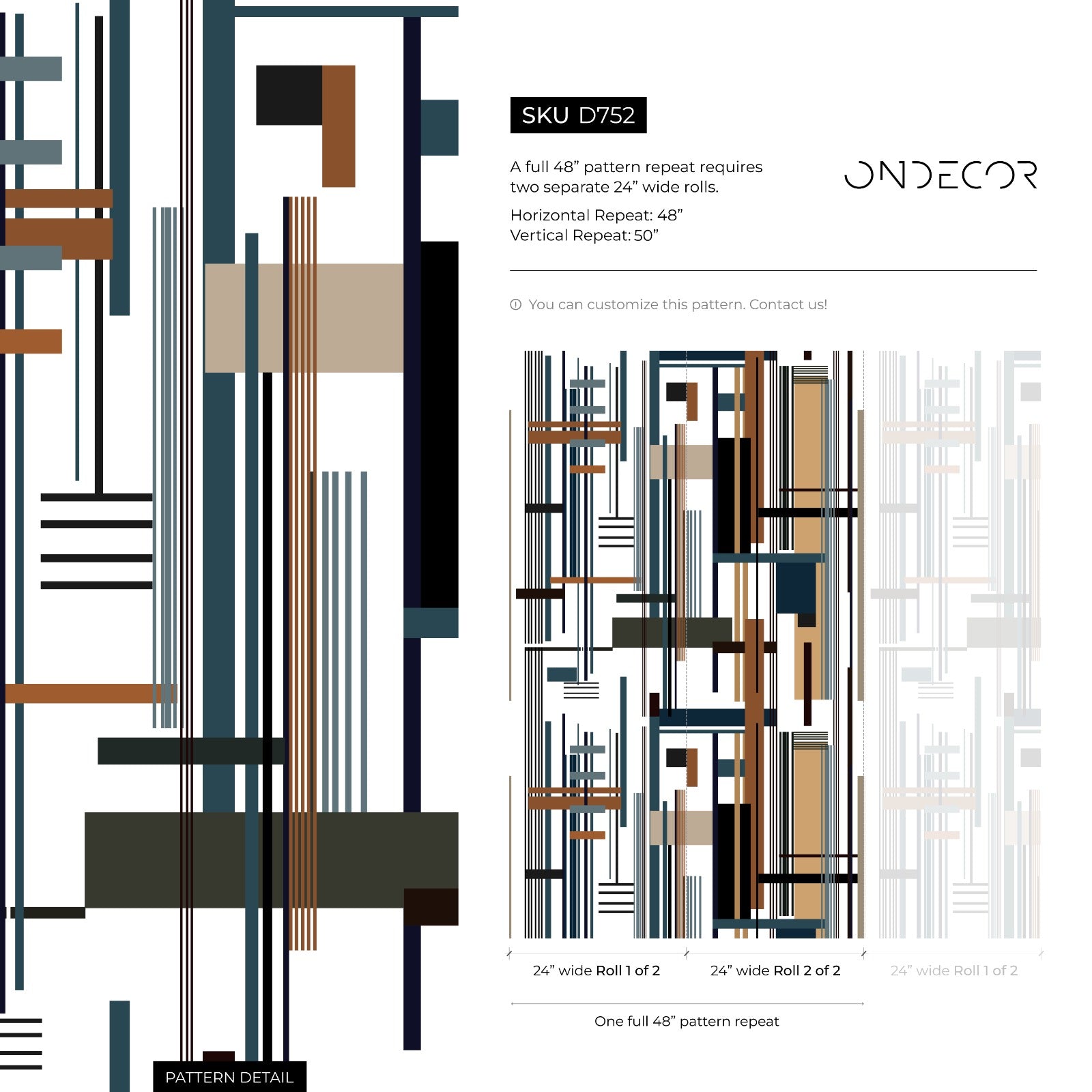 Abstract Wallpaper With Intersecting Geometric Lines In Black, Blue, And Brown - D752