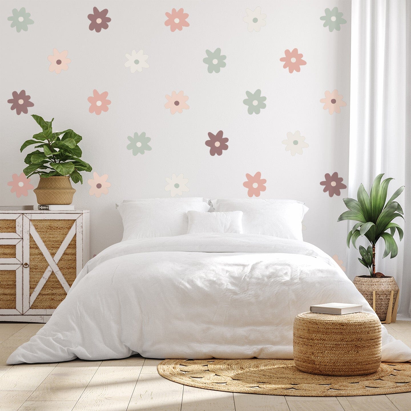 Blush Whimsy Daisy Wall Decals