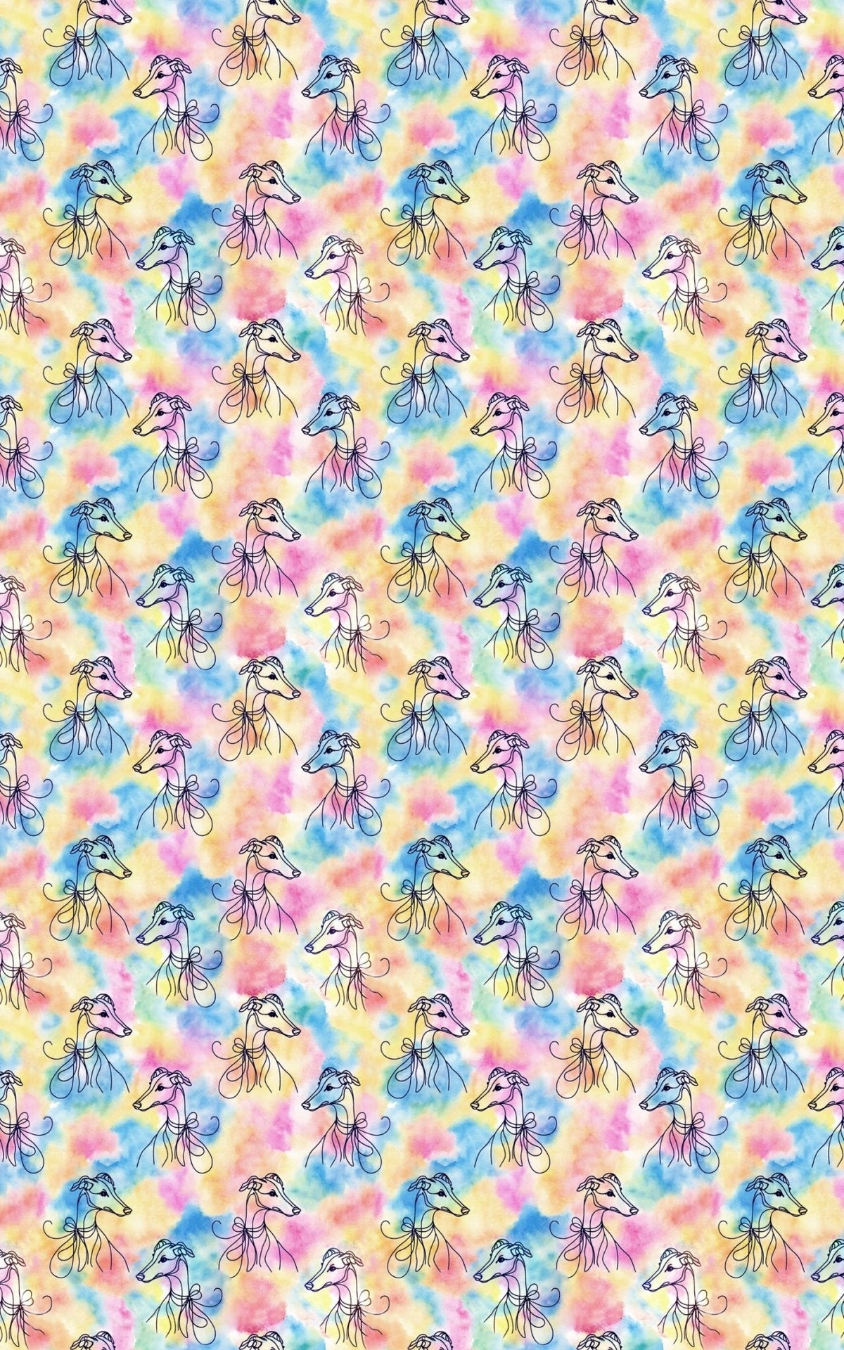 Whippet Watercolor Wash Wrapping Paper