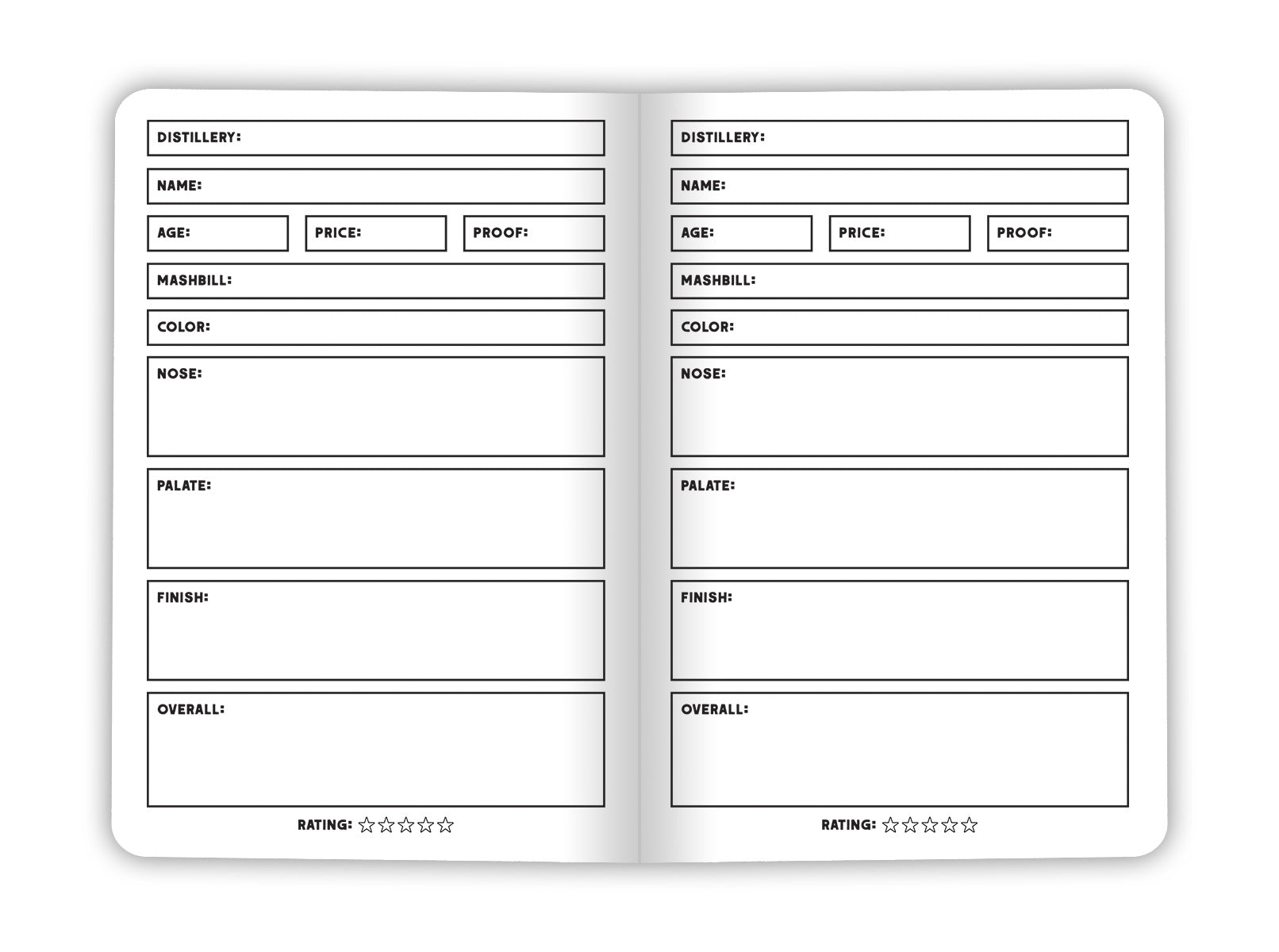 The Whiskey Logbook - Two - 20 Page Pocket Sized Memo Books