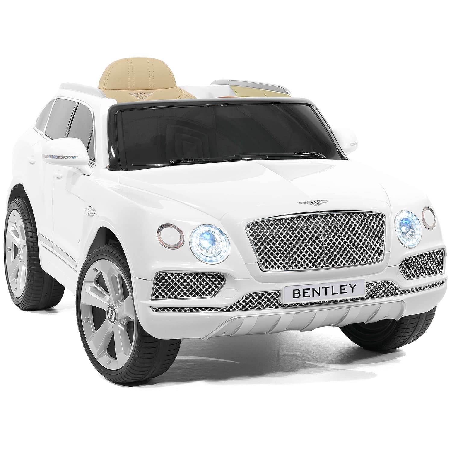 Bentley Bentayga 12v Kids Ride On Car Suv With R/c Parental Remote Control | White