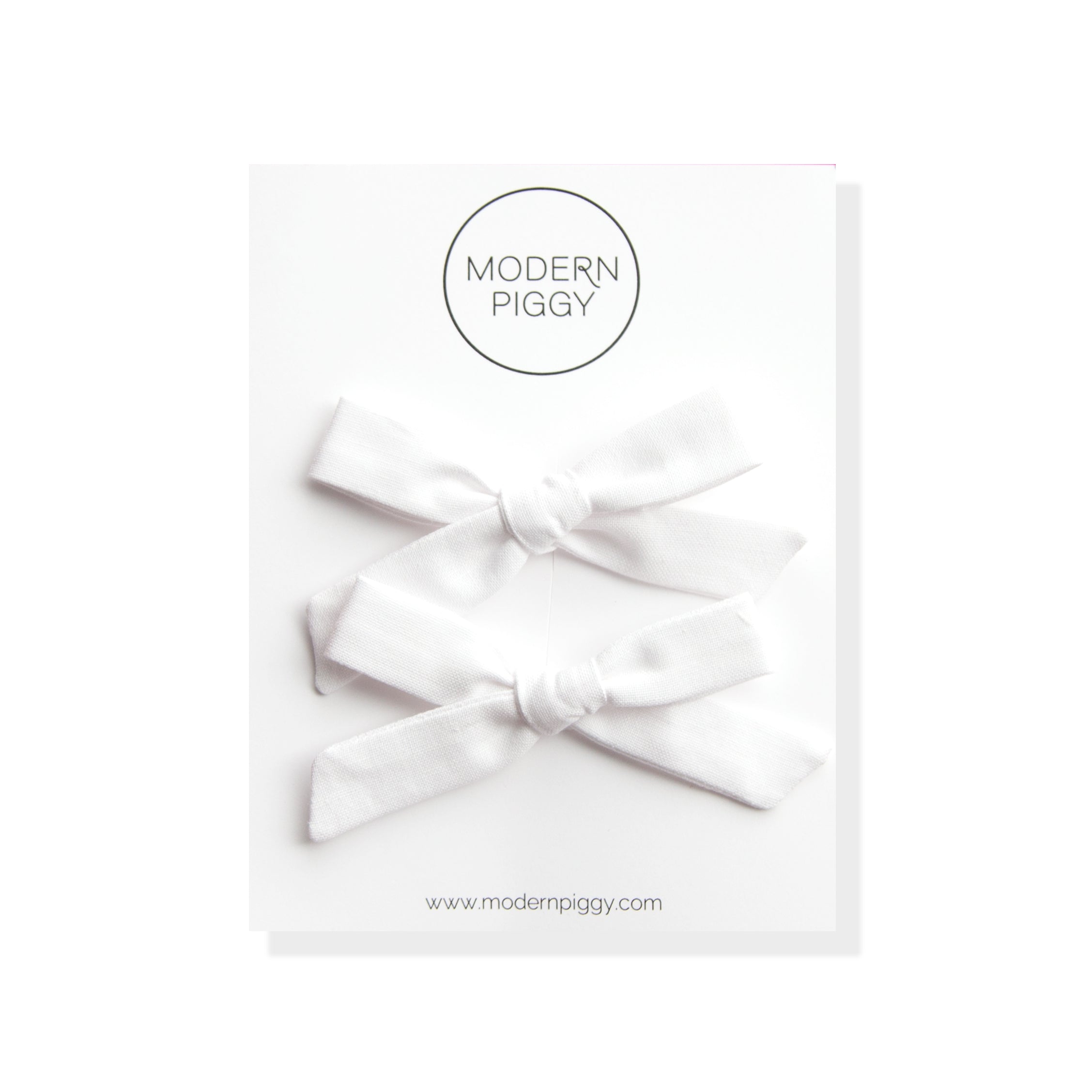 True White | Pigtail Set - Hand-tied Bow