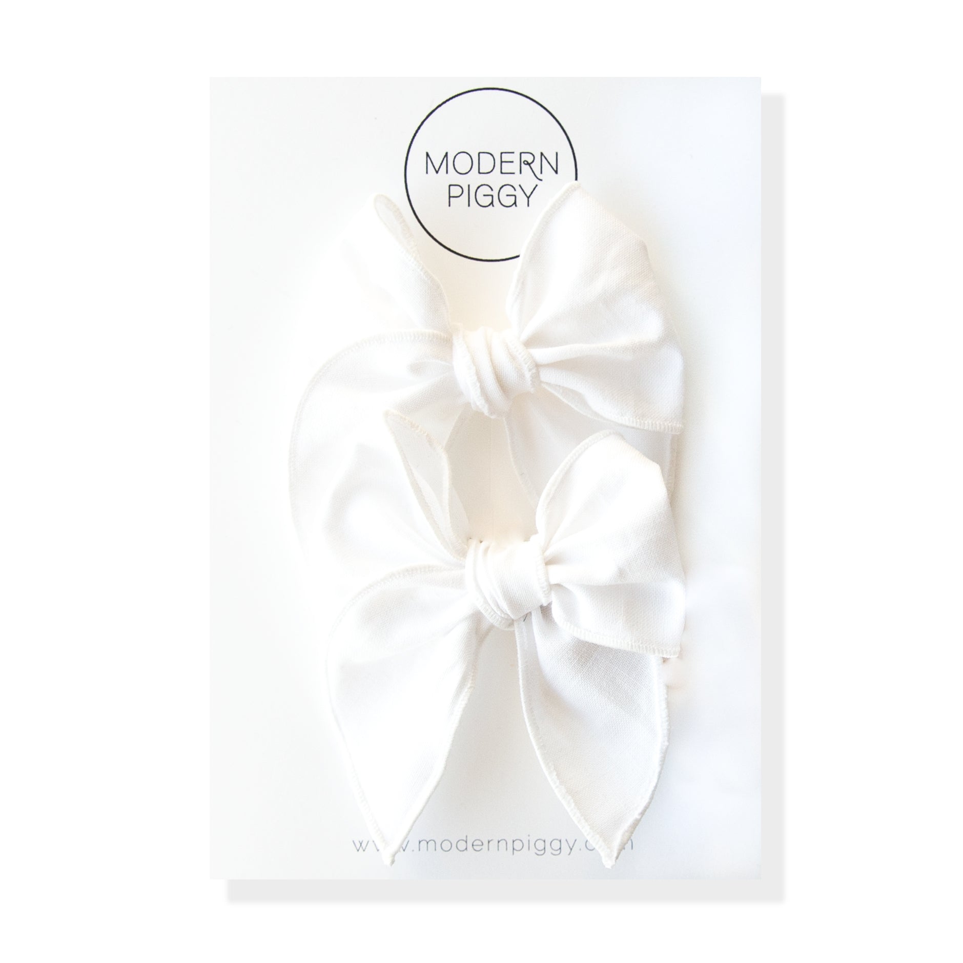 True White | Pigtail Set - Petite Party Bow