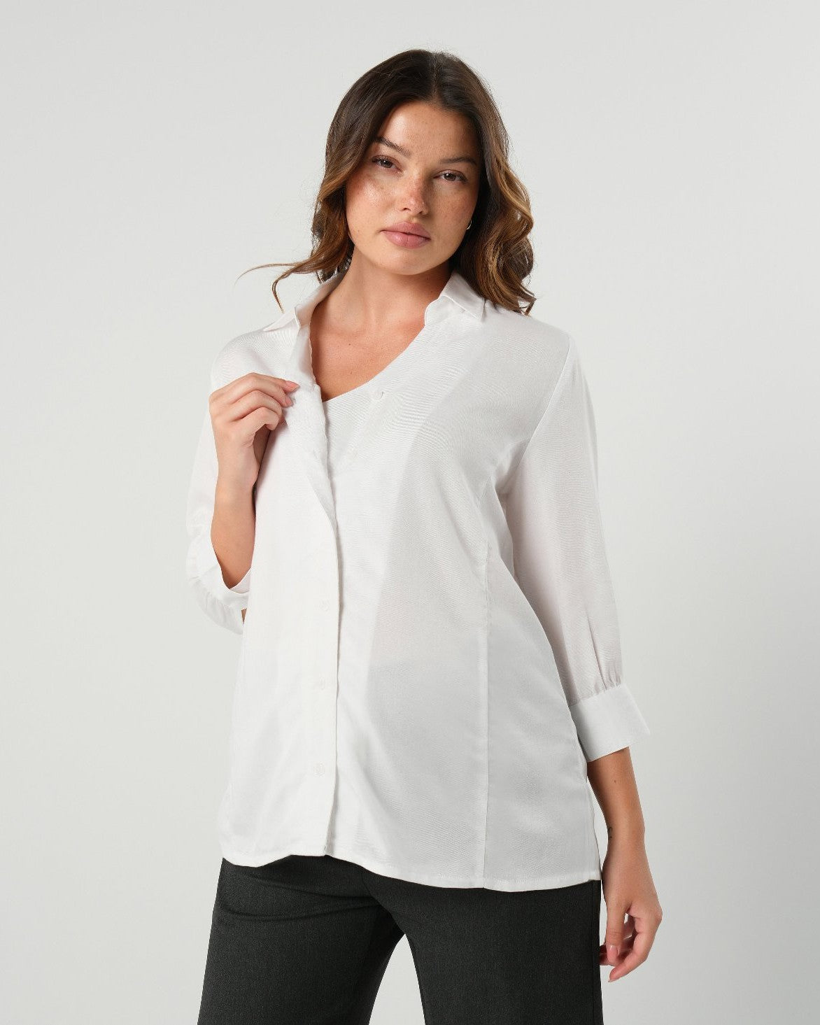 No-gap Maternity Nursing Button Down Shirt (regular & Petite)