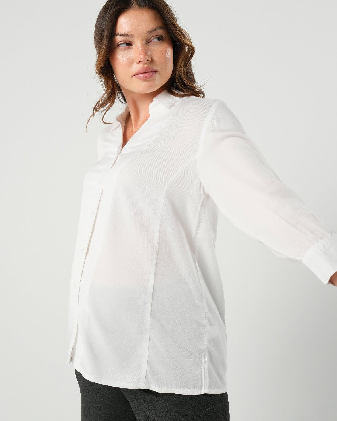 No-gap Maternity Nursing Button Down Shirt (regular & Petite)