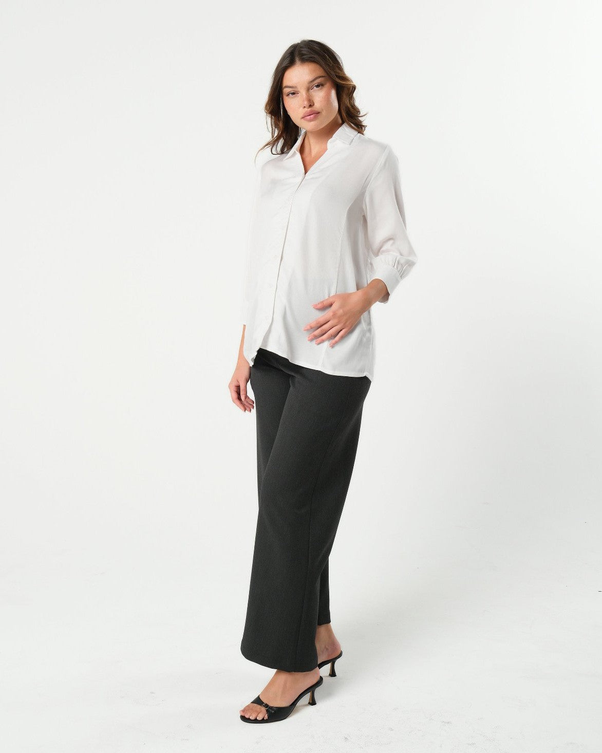 No-gap Maternity Nursing Button Down Shirt (regular & Petite)