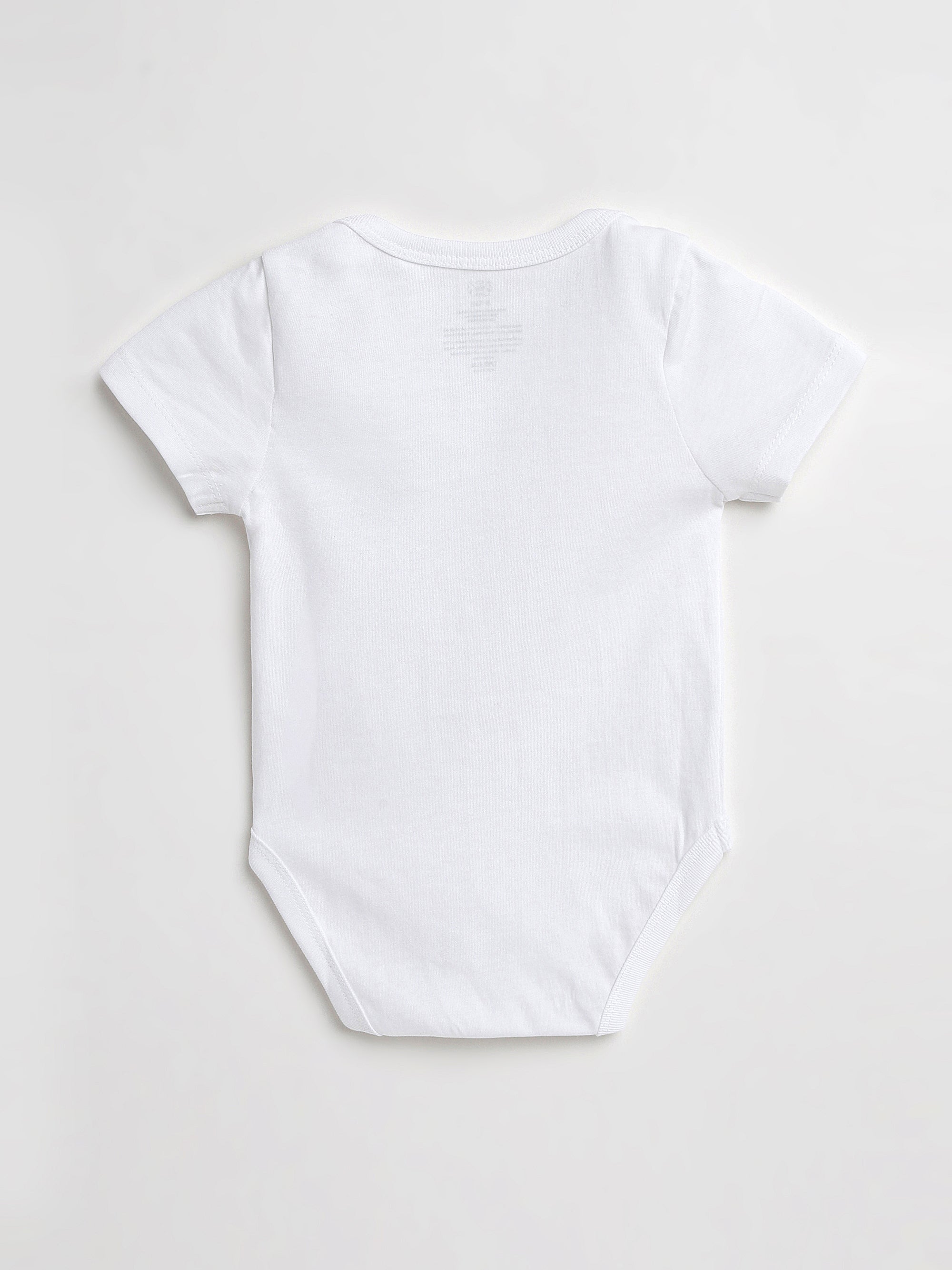 White Prayer Pocket Short Sleeve Bodysuit Cotton