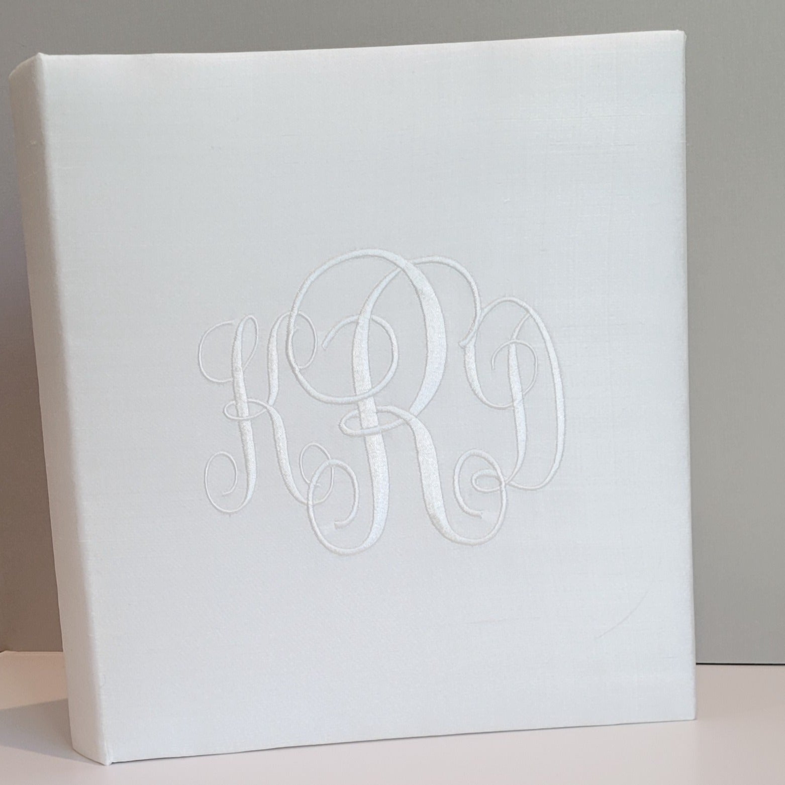 Baby Memory Book - White Silk (w/o Bow)