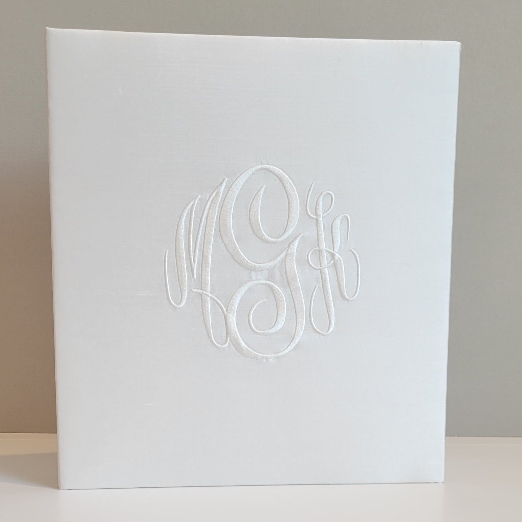 Baby Memory Book - White Silk (w/o Bow)
