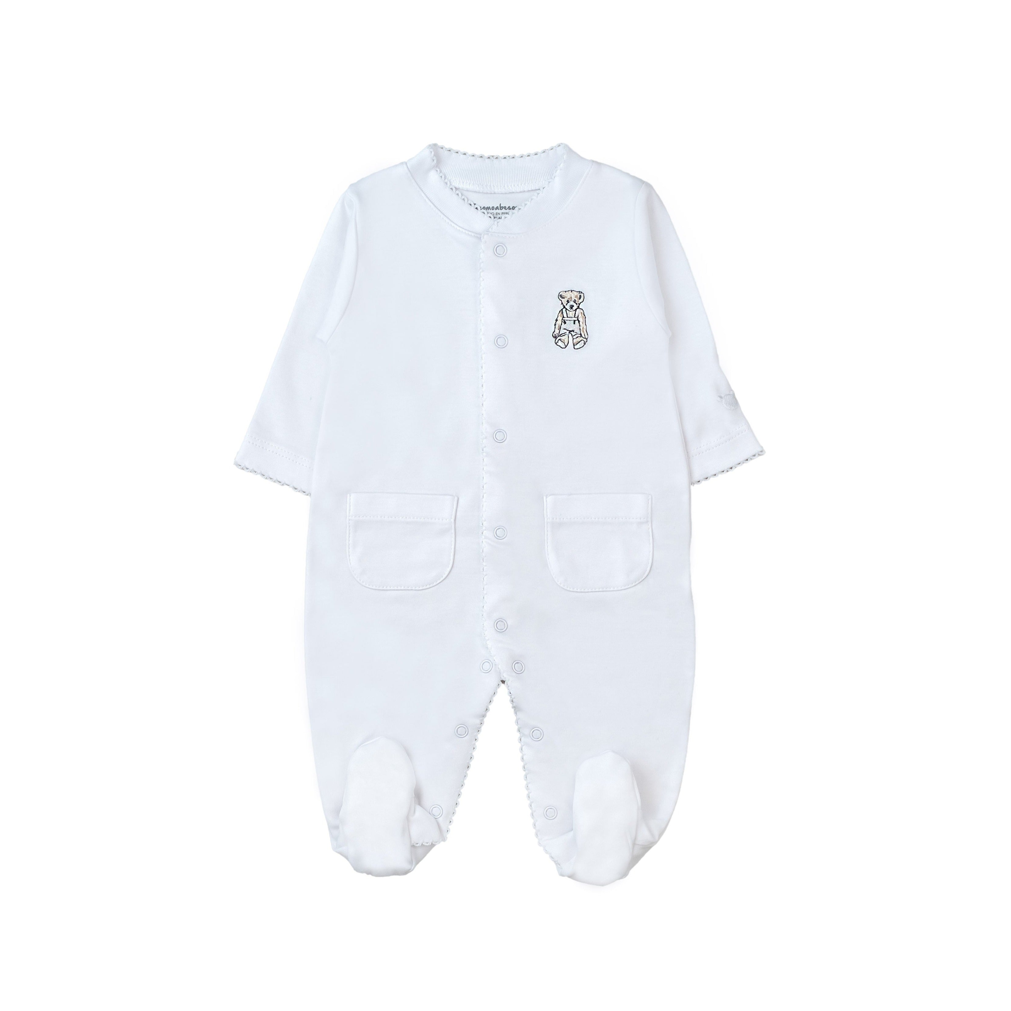 Pima Teddy Footie, White