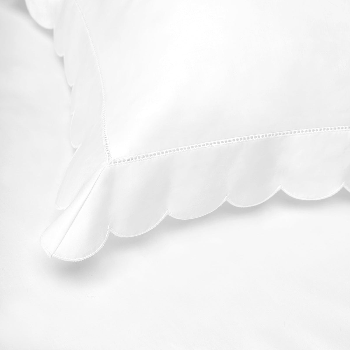 Scalloped Starlight Toddler Pillow - White