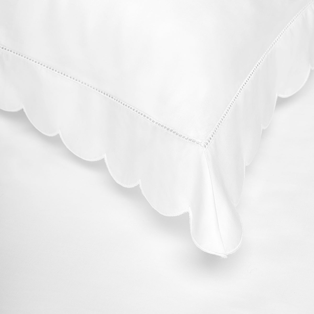 Scalloped Starlight Toddler Pillow - White