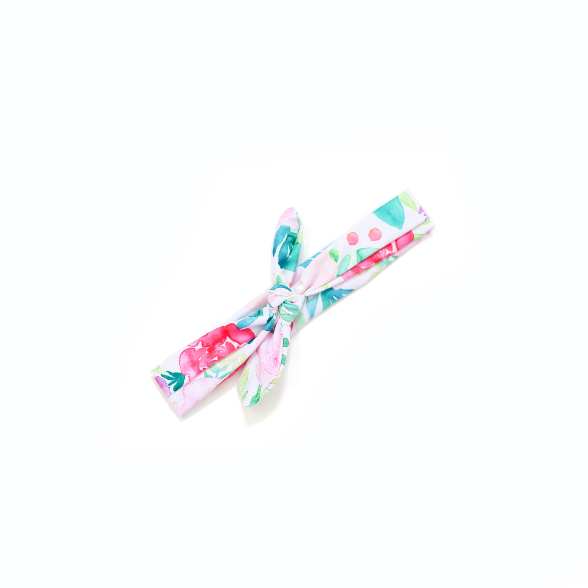 White And Pink Floral Swim Headwrap