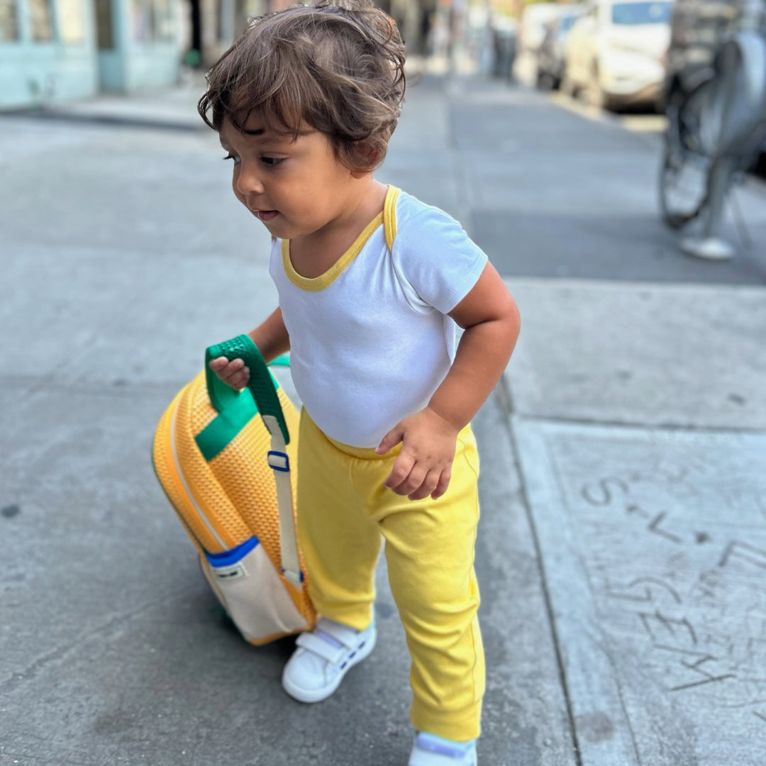 Cotton Jogger Pants In Misted Yellow