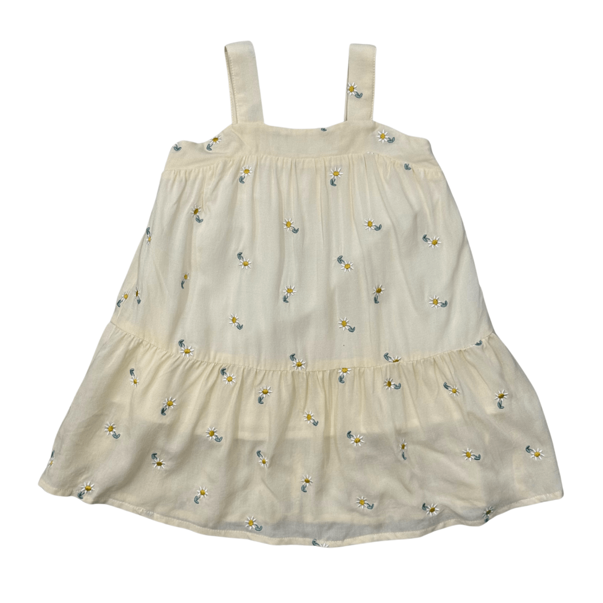 Girls Wide Strap Dress In Embroidery Floral