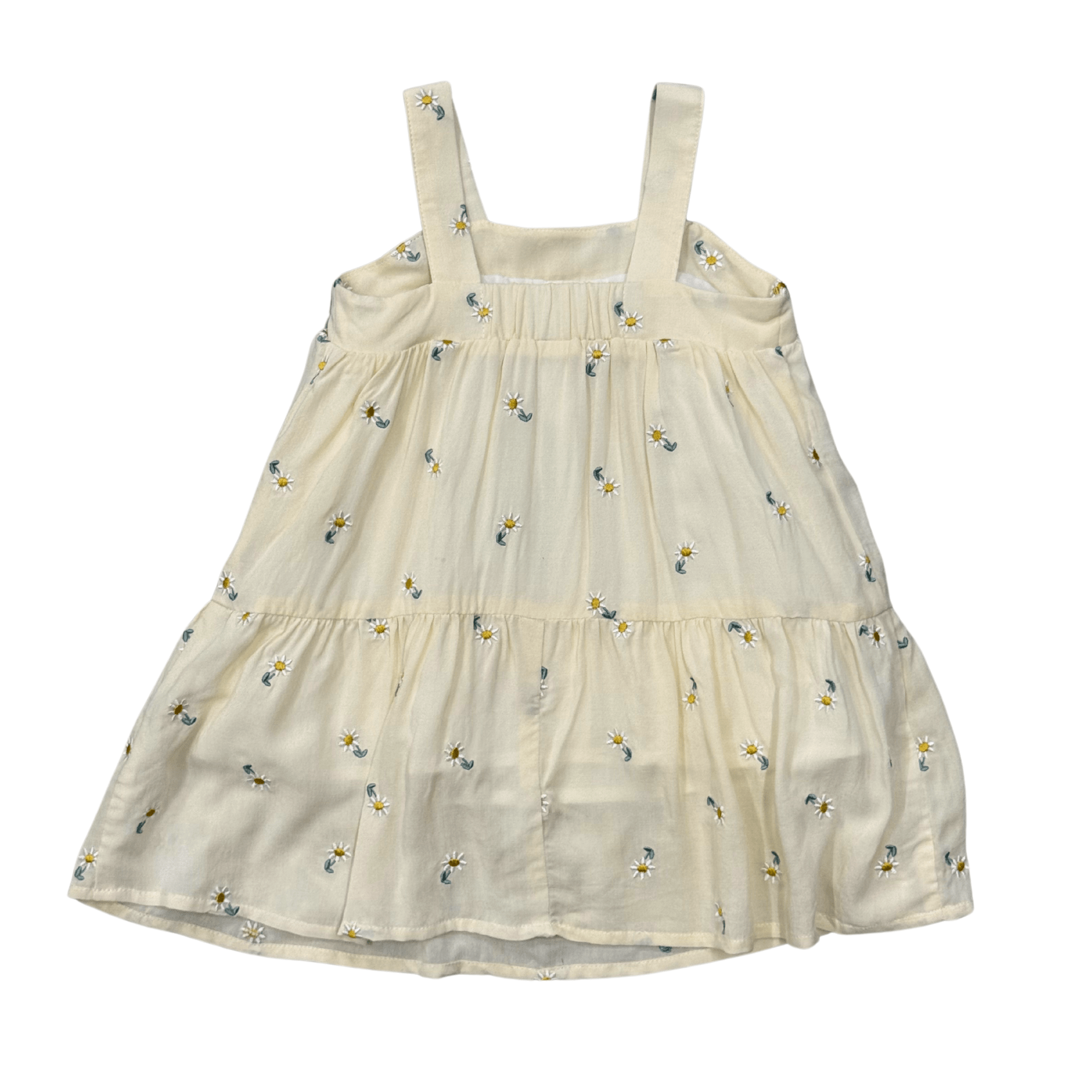Girls Wide Strap Dress In Embroidery Floral