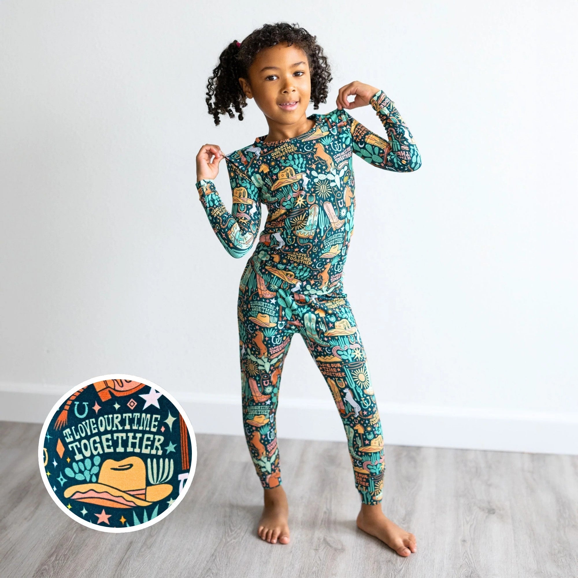 The Second-skin 2-piece Pajama | Wild West | "i Love Our Time Together"