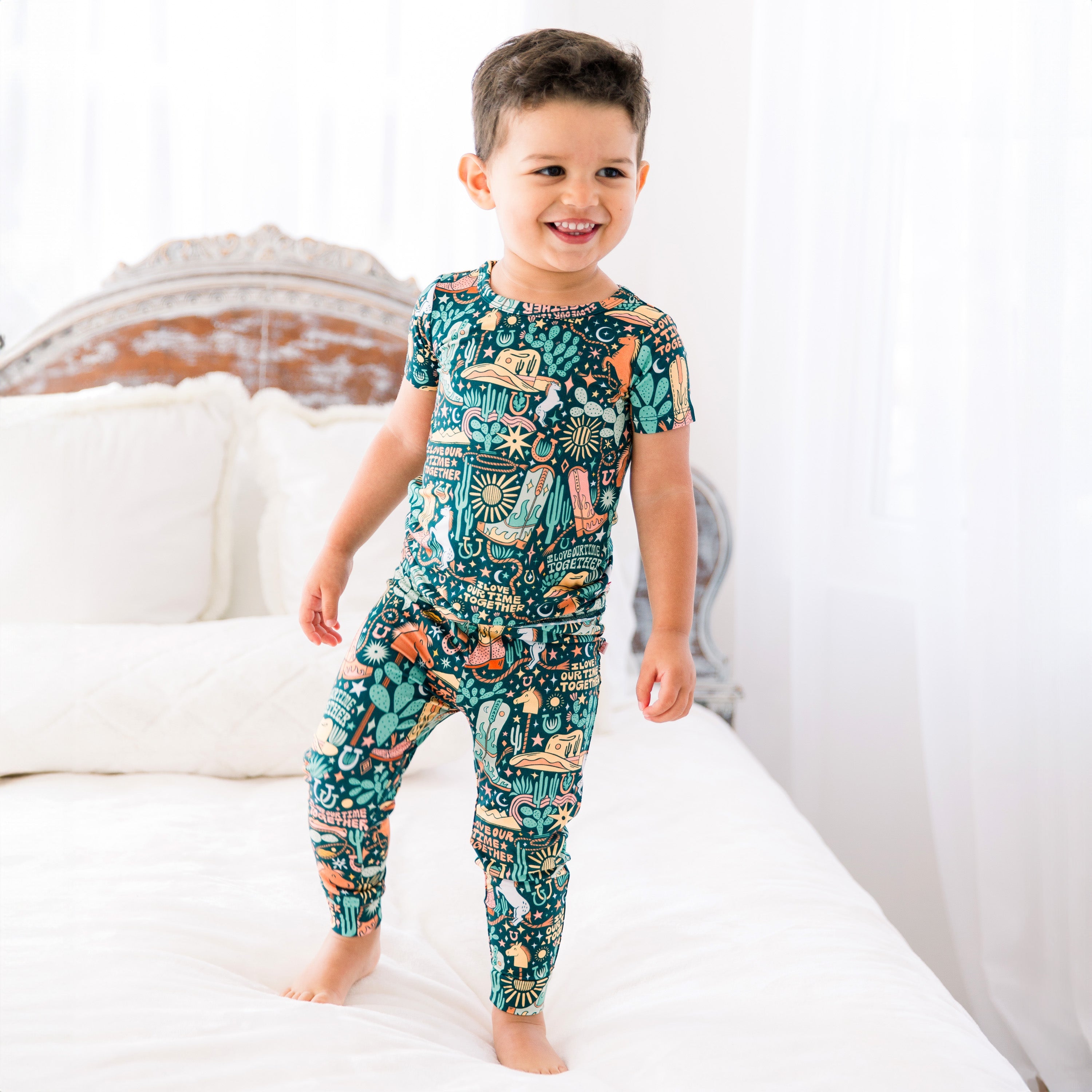 The Second-skin 2-piece Pajama | Wild West | "i Love Our Time Together"