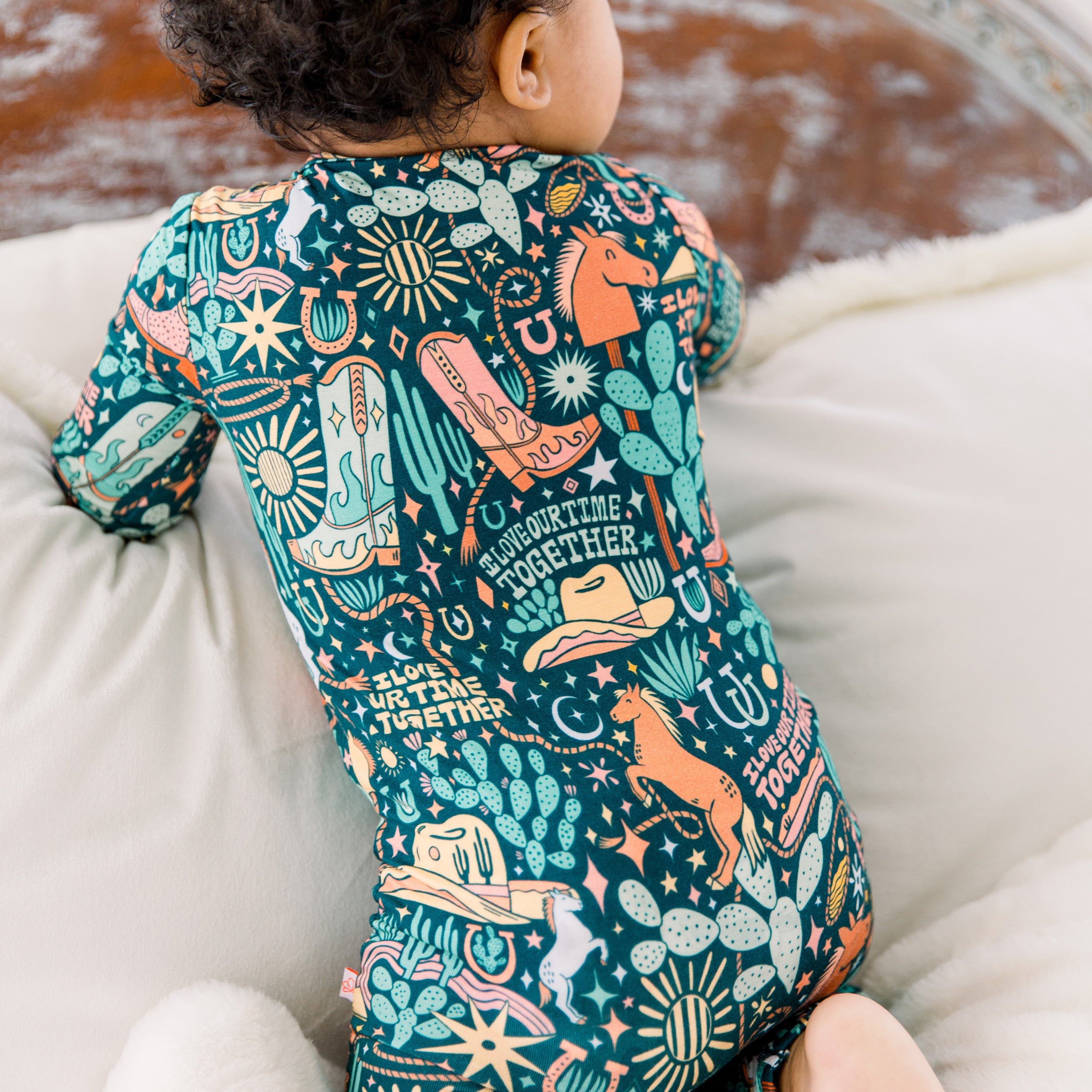 The Second-skin Footless Romper | Wild West | "i Love Our Time Together"