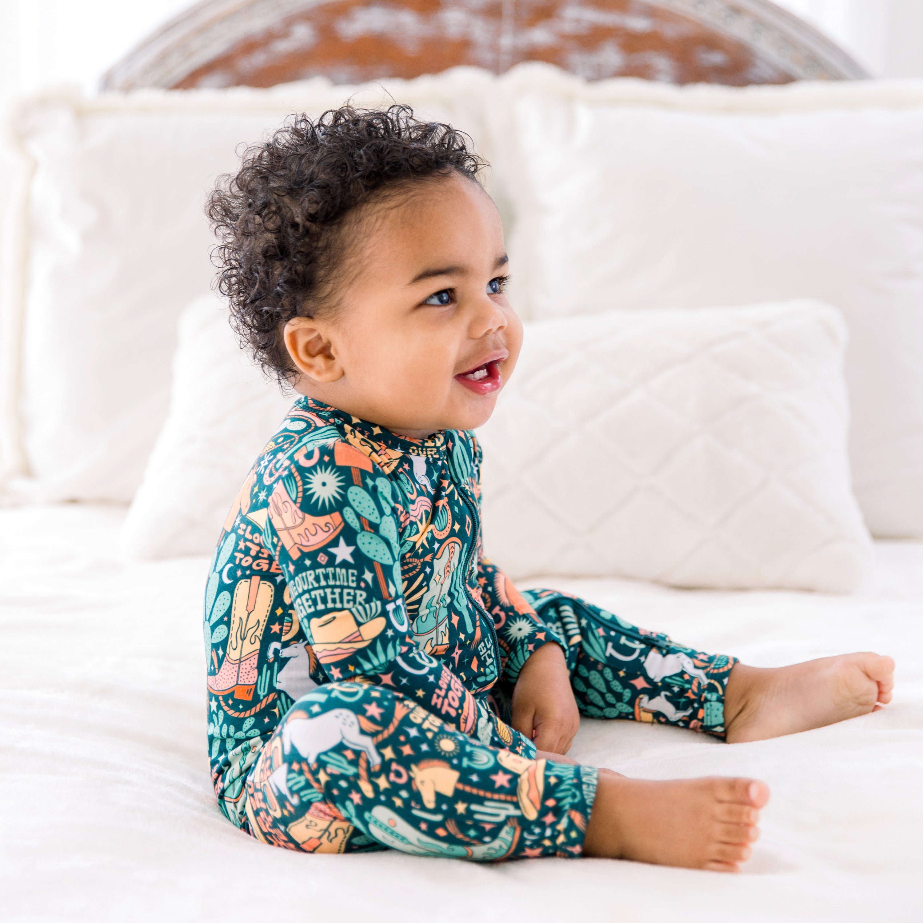 The Second-skin Footless Romper | Wild West | "i Love Our Time Together"